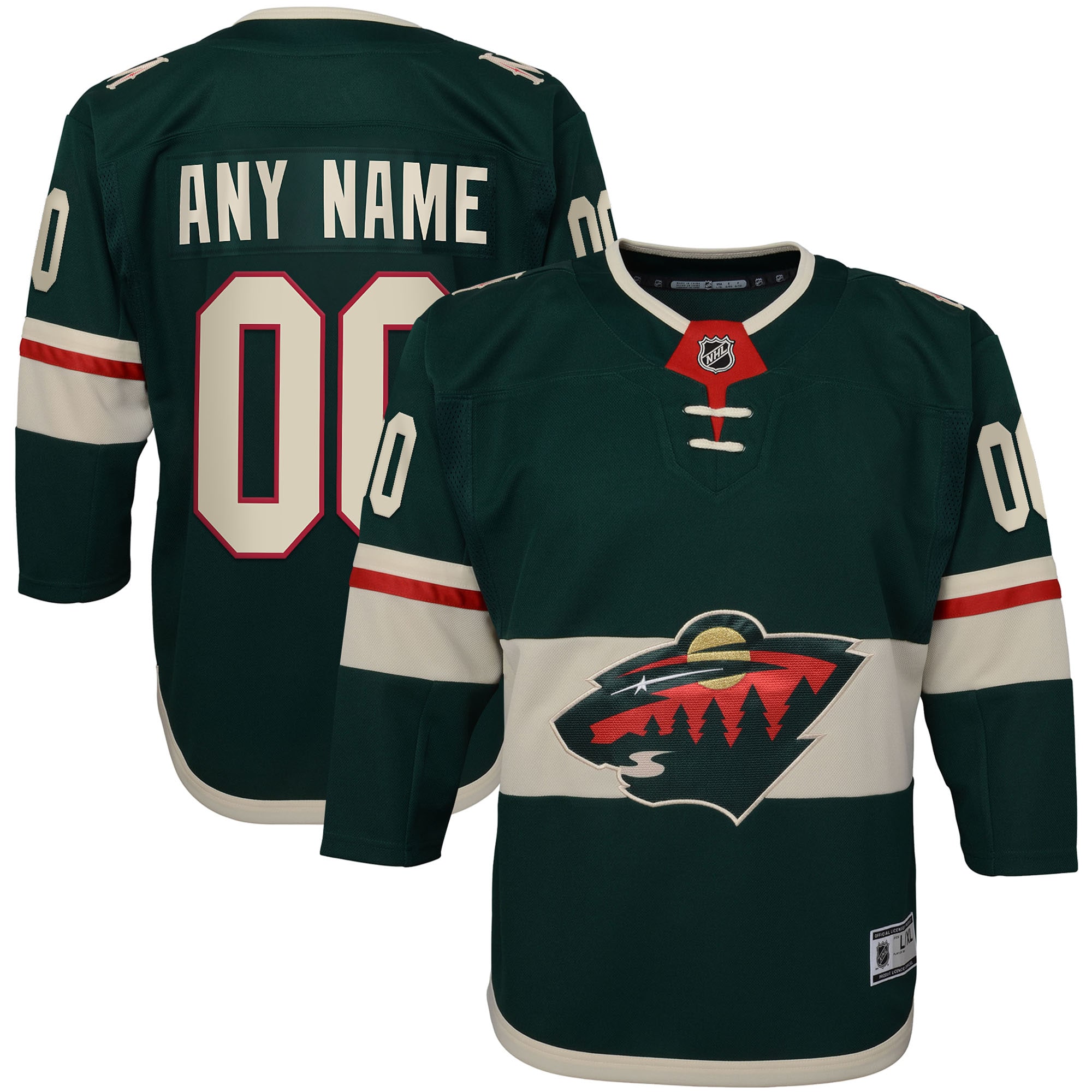 Youth Minnesota Wild Green Home Premier Custom Hockey Jersey - JS344 