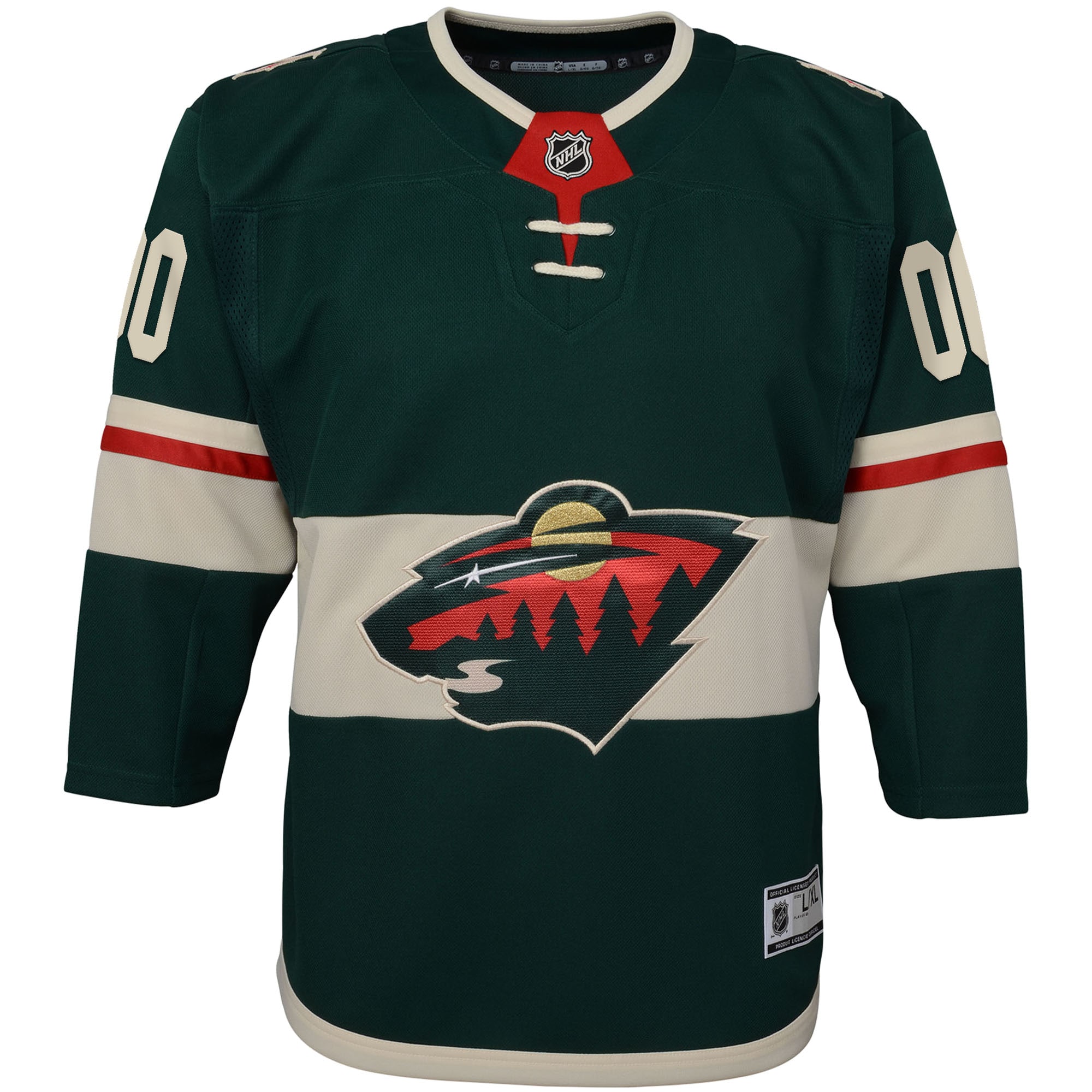 Alternative view of Youth Minnesota Wild Green Home Premier Custom Hockey Jersey - JS344 