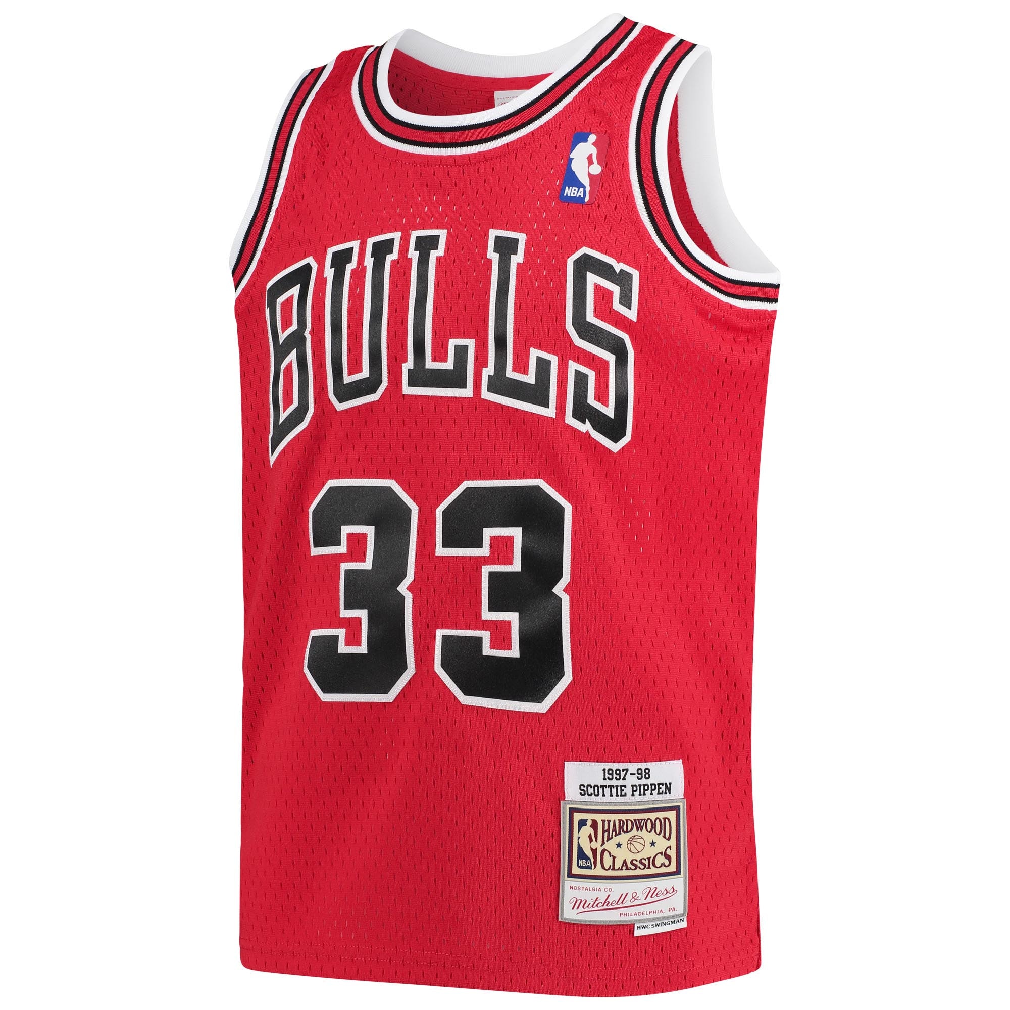 Alternative view of Youth Mitchell & Ness Scottie Pippen Red Chicago Bulls 1997-98 Hardwood Classics Swingman Basketball Jersey - JS667 