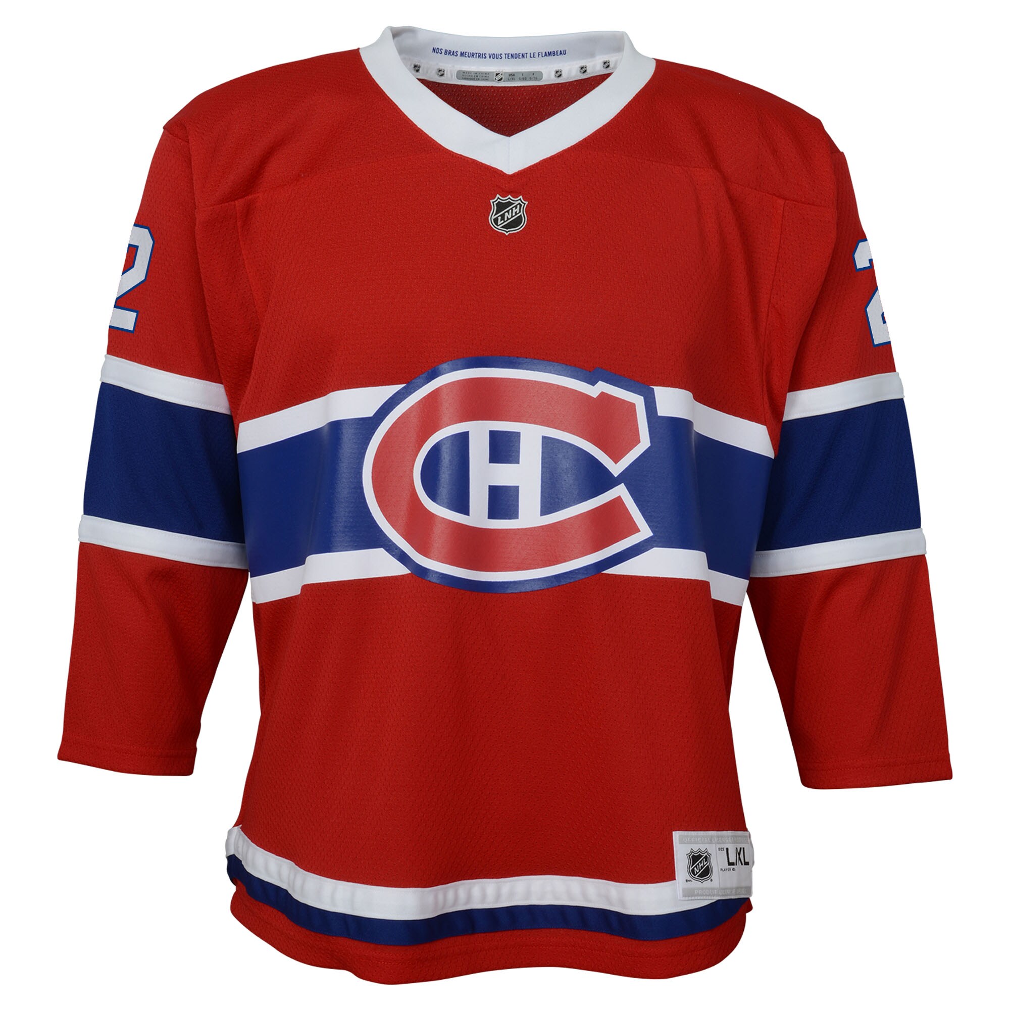 Alternative view of Youth Montreal Canadiens Cole Caufield Red Home Player Hockey Jersey - JS492 