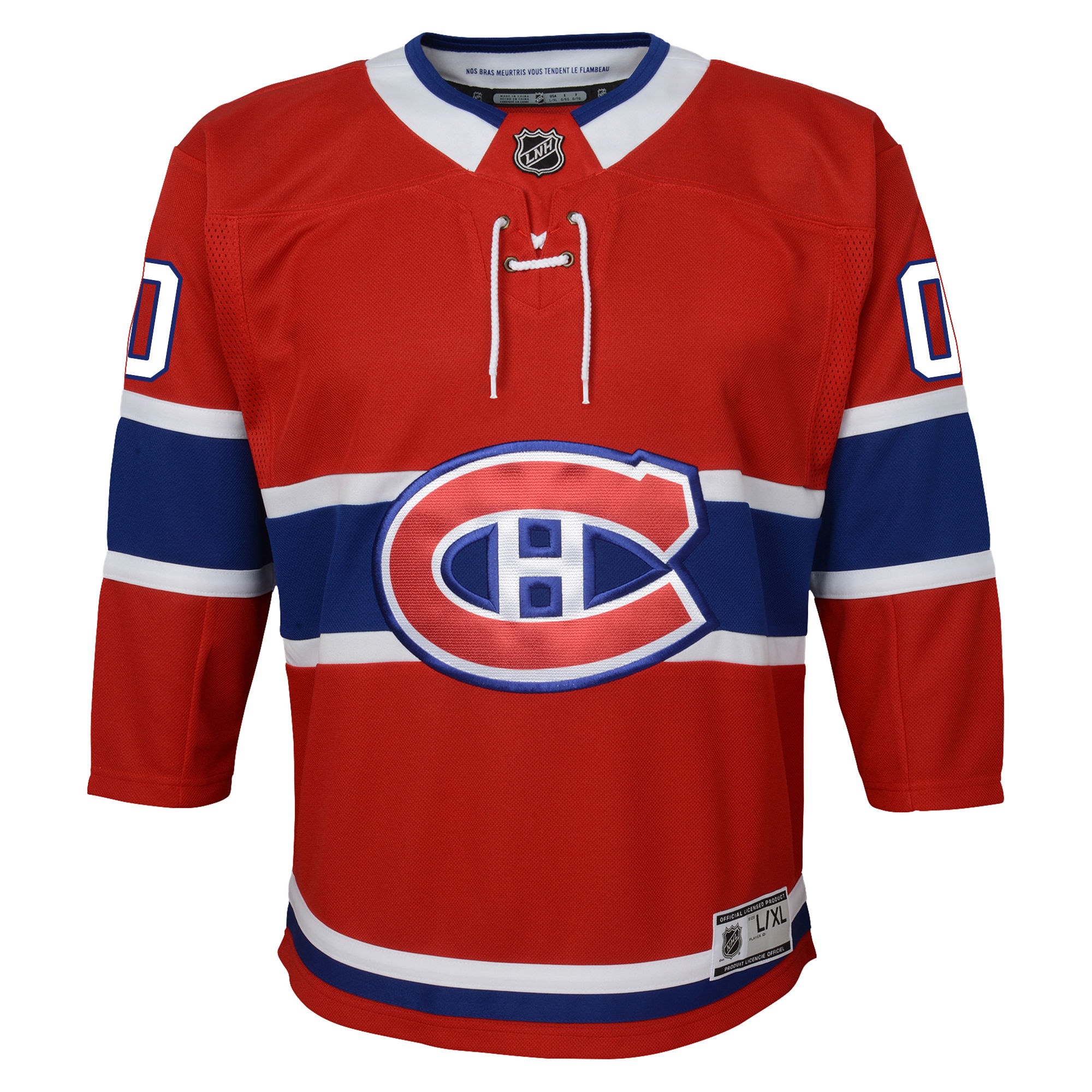 Alternative view of Youth Montreal Canadiens Red Home Premier Custom Hockey Jersey - JS496 