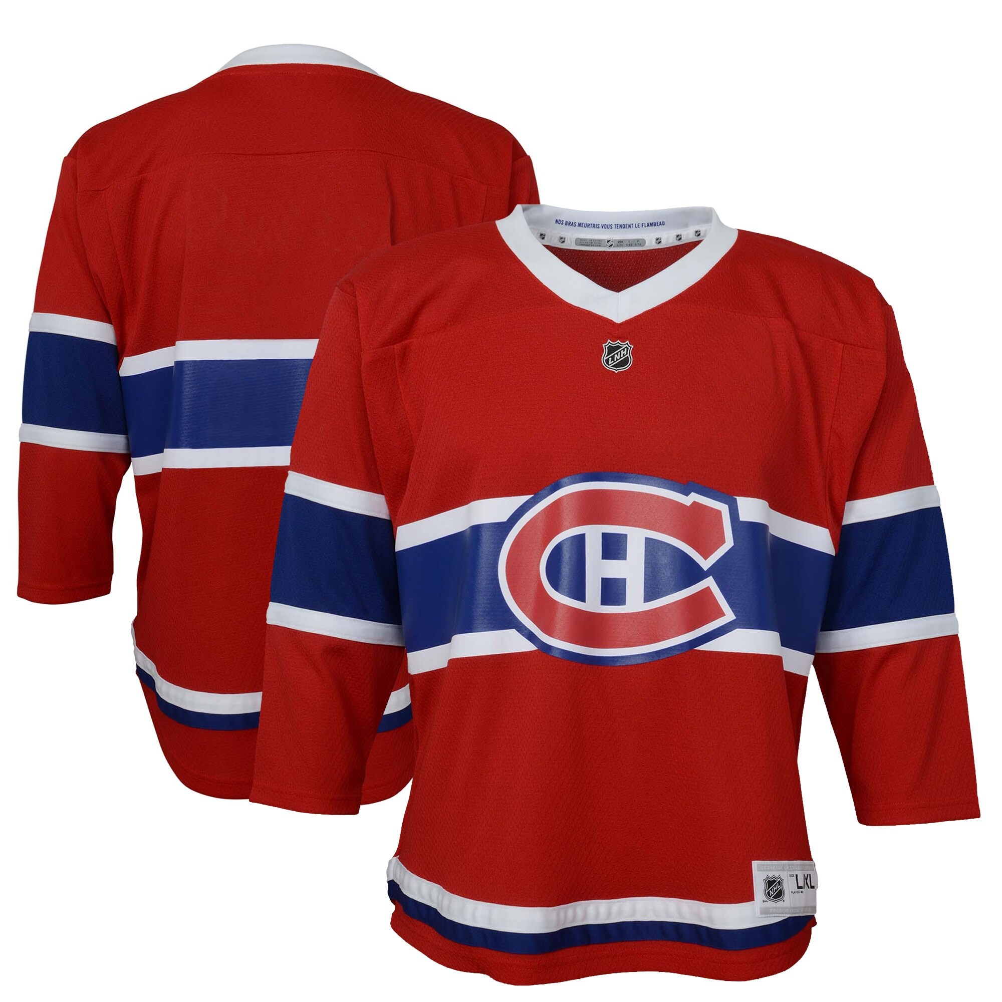 Alternative view of Youth Montreal Canadiens Red Hockey Jersey - JS249 