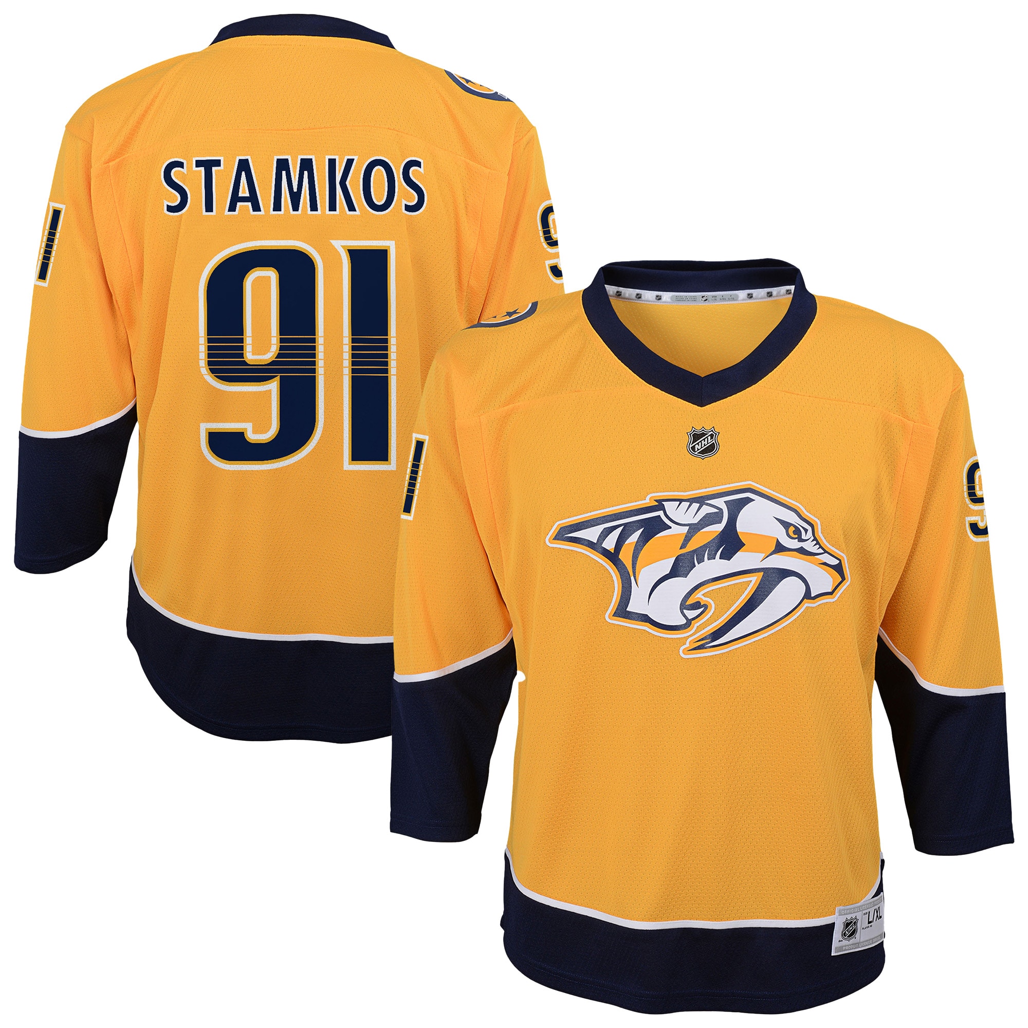 Youth Nashville Predators Steven Stamkos Gold Alternate Player Hockey Jersey - JS208 
