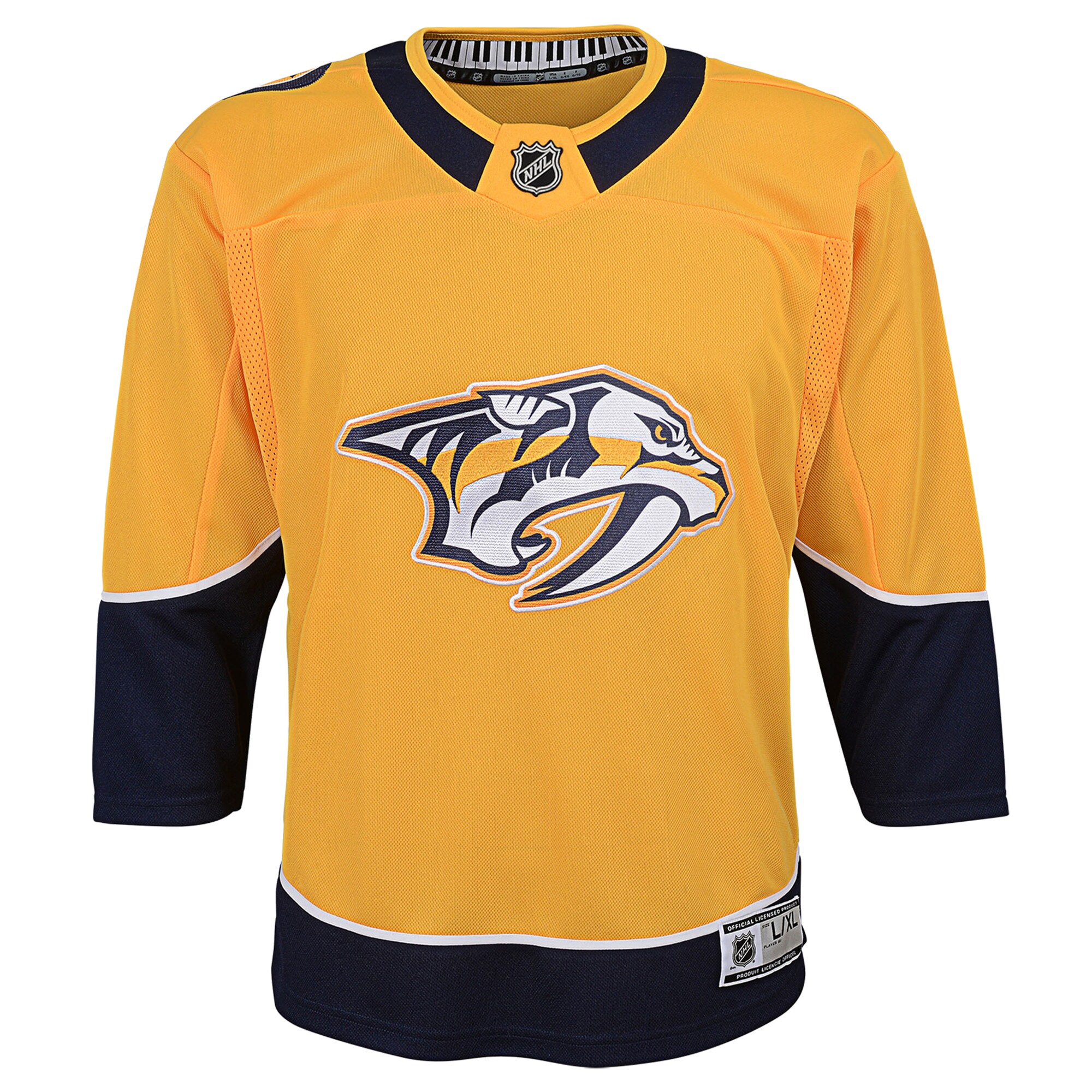 Alternative view of Youth Nashville Predators Yellow Home Premier Blank Hockey Jersey - JS589 