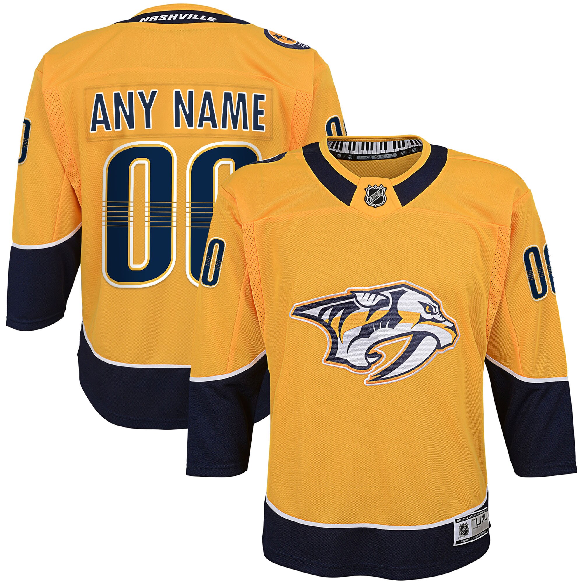 Youth Nashville Predators Yellow Home Premier Custom Hockey Jersey - JS159 