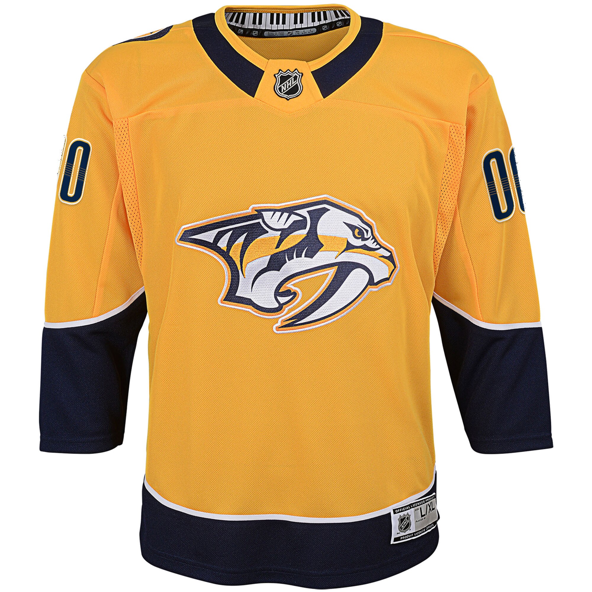 Alternative view of Youth Nashville Predators Yellow Home Premier Custom Hockey Jersey - JS159 