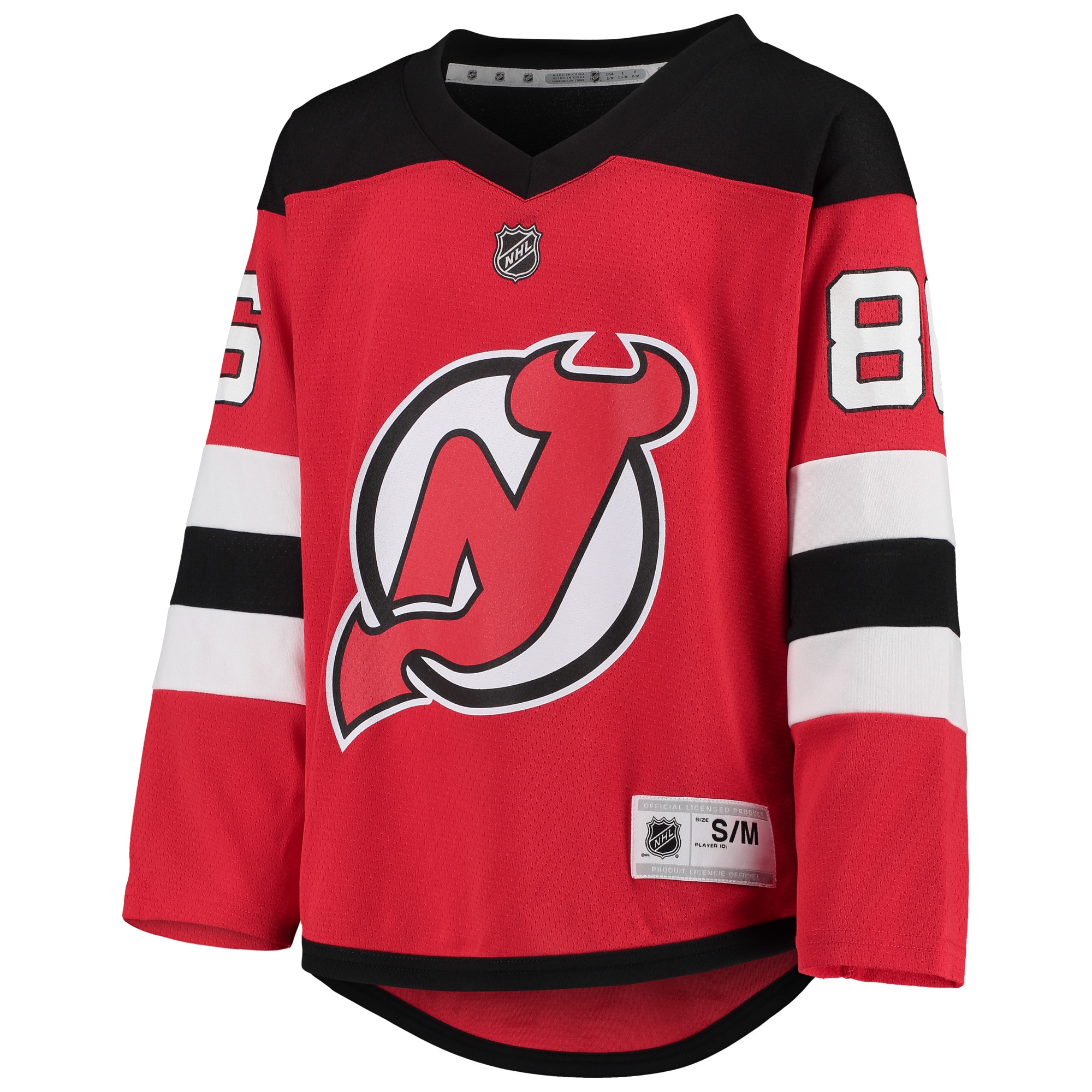 Alternative view of Youth New Hockey Jersey Devils Jack Hughes Red Home Player Hockey Jersey - JS292 
