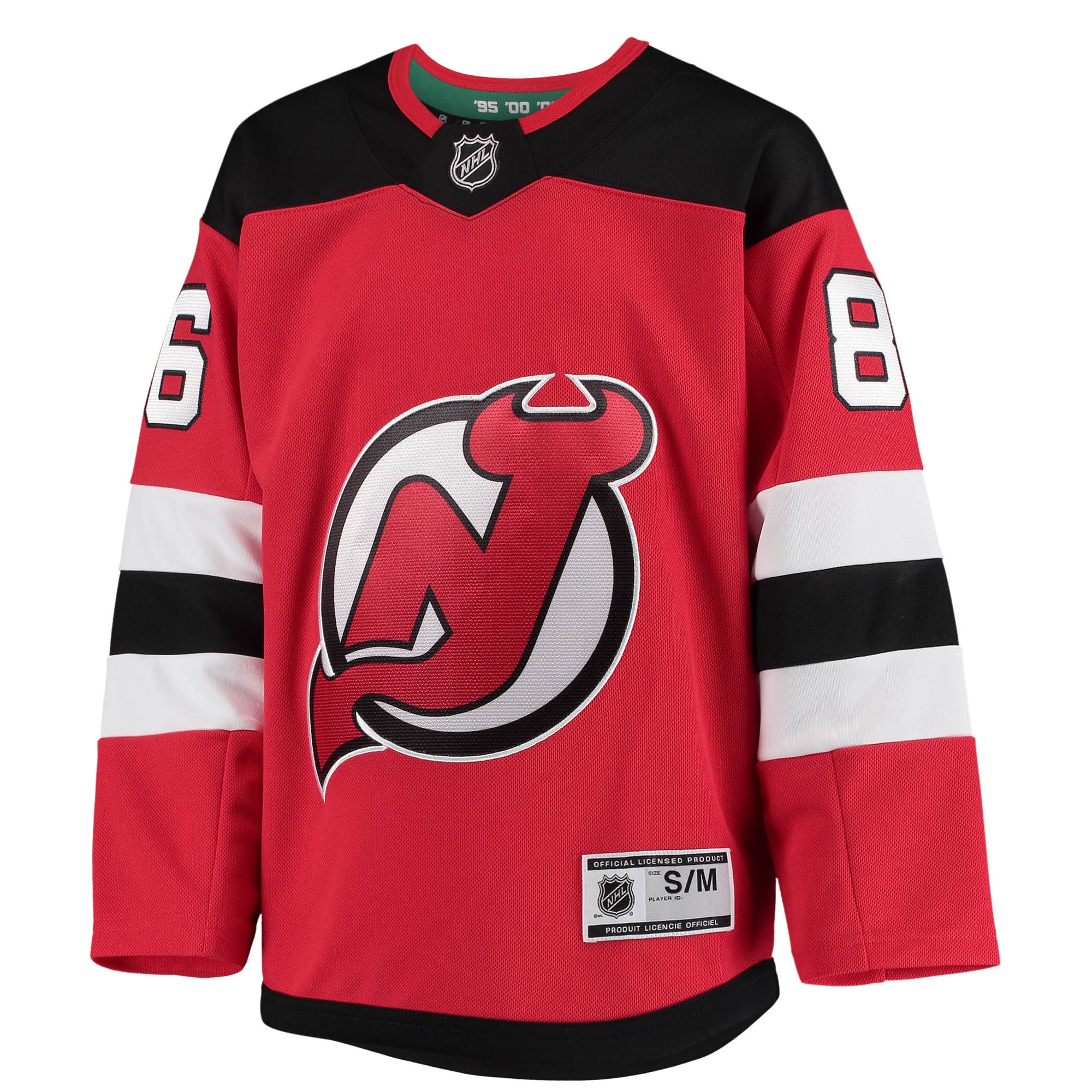 Alternative view of Youth New Hockey Jersey Devils Jack Hughes Red Home Premier Player Hockey Jersey - JS348 