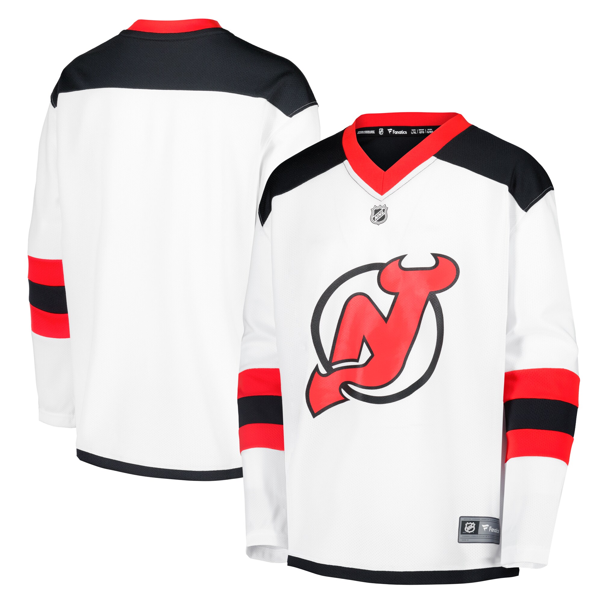Youth New Hockey Jersey Devils White Away Blank Hockey Jersey - JS304 