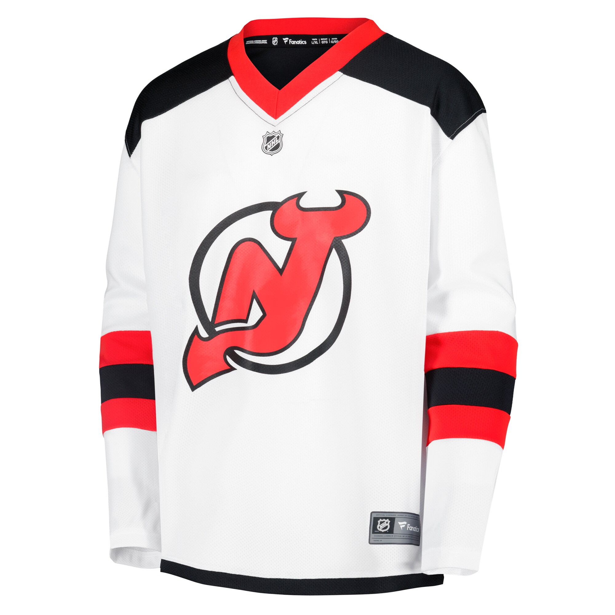 Alternative view of Youth New Hockey Jersey Devils White Away Blank Hockey Jersey - JS304 