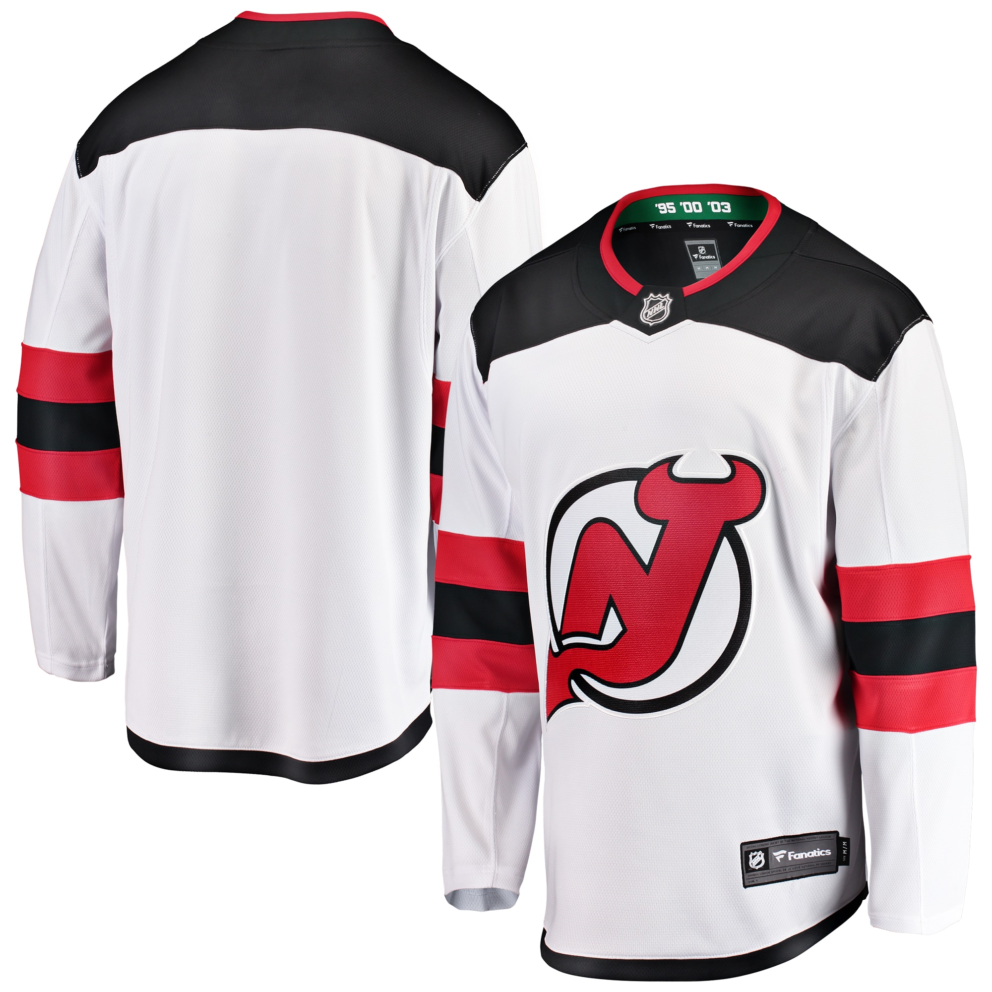 Youth New Hockey Jersey Devils White Away Breakaway Hockey Jersey - JS274 