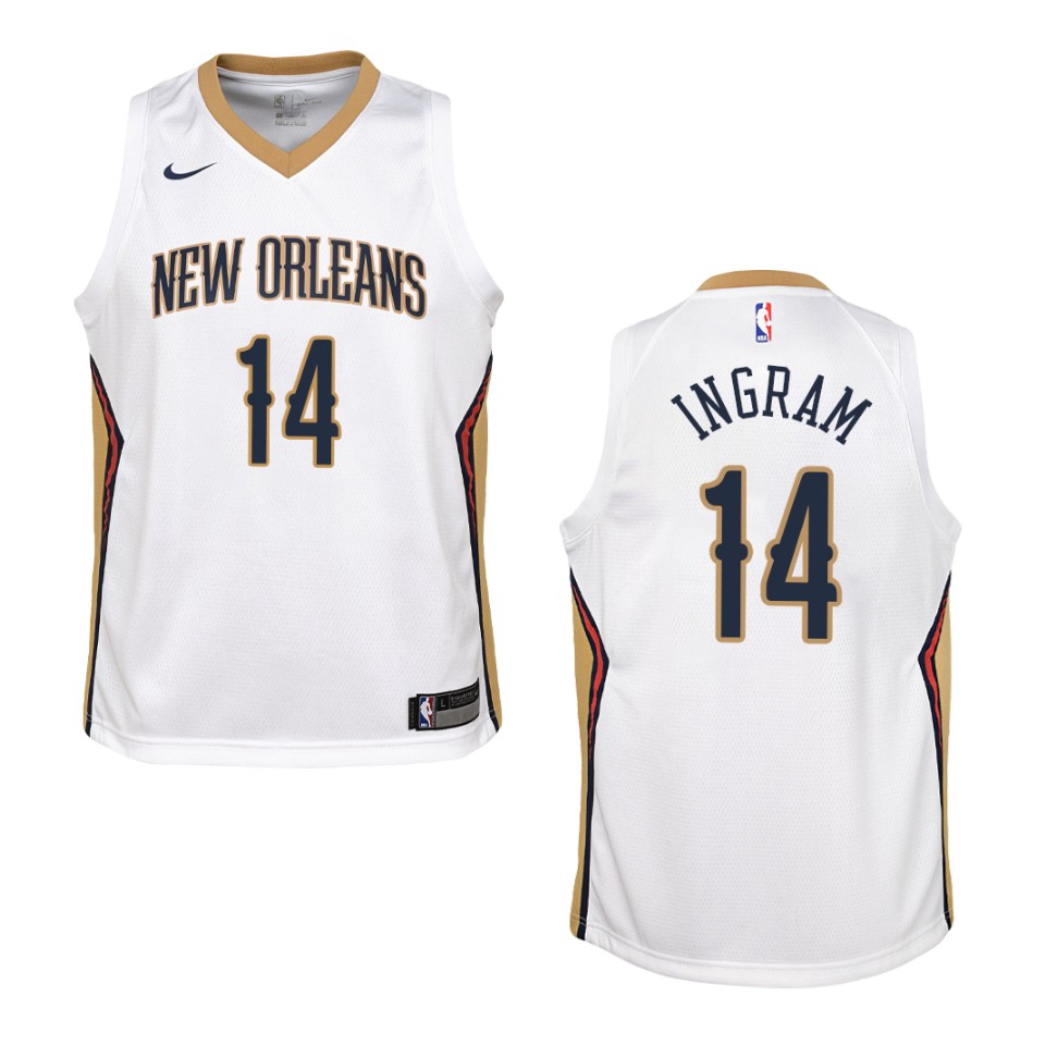 Youth New Orleans Pelicans #14 Brandon Ingram Association Swingman Basketball Jersey - White