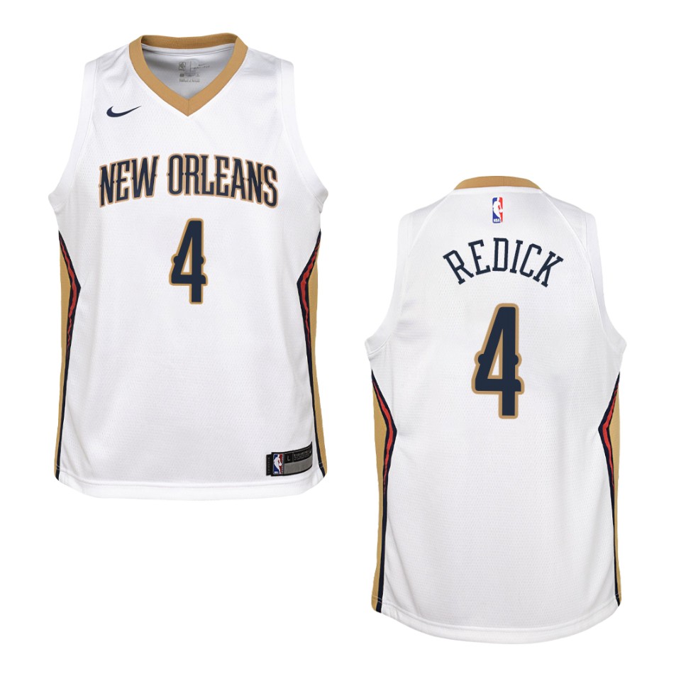 Youth New Orleans Pelicans #4 J.j. Redick Association Swingman Basketball Jersey - White