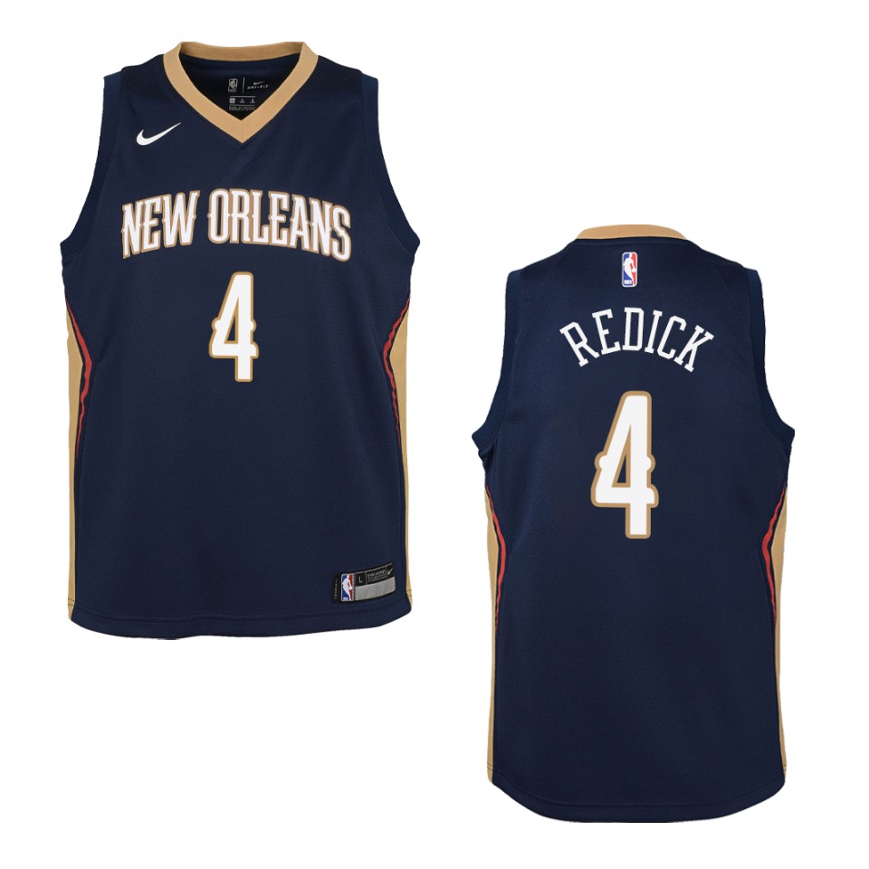 Youth New Orleans Pelicans #4 J.j. Redick Icon Swingman Basketball Jersey - Navy