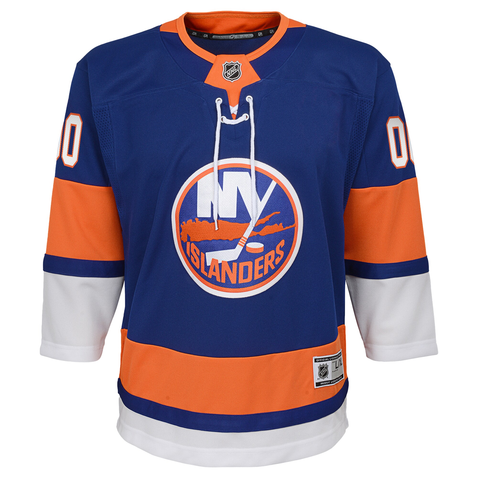 Alternative view of Youth New York Islanders Blue Home Premier Custom Hockey Jersey - JS177 