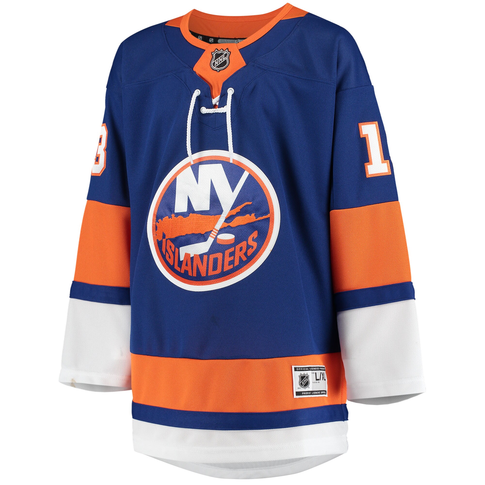 Alternative view of Youth New York Islanders Mathew Barzal Royal Home Premier Player Hockey Jersey - JS449 