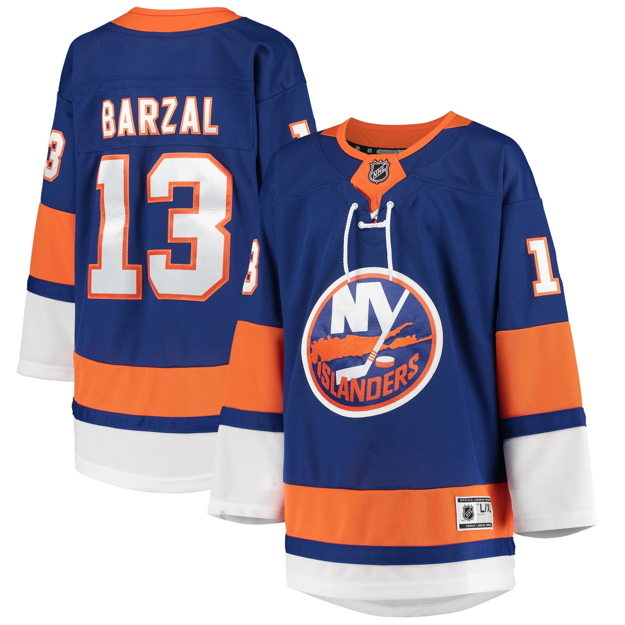 Youth New York Islanders Mathew Barzal Royal Home Premier Player Hockey Jersey - JS449 
