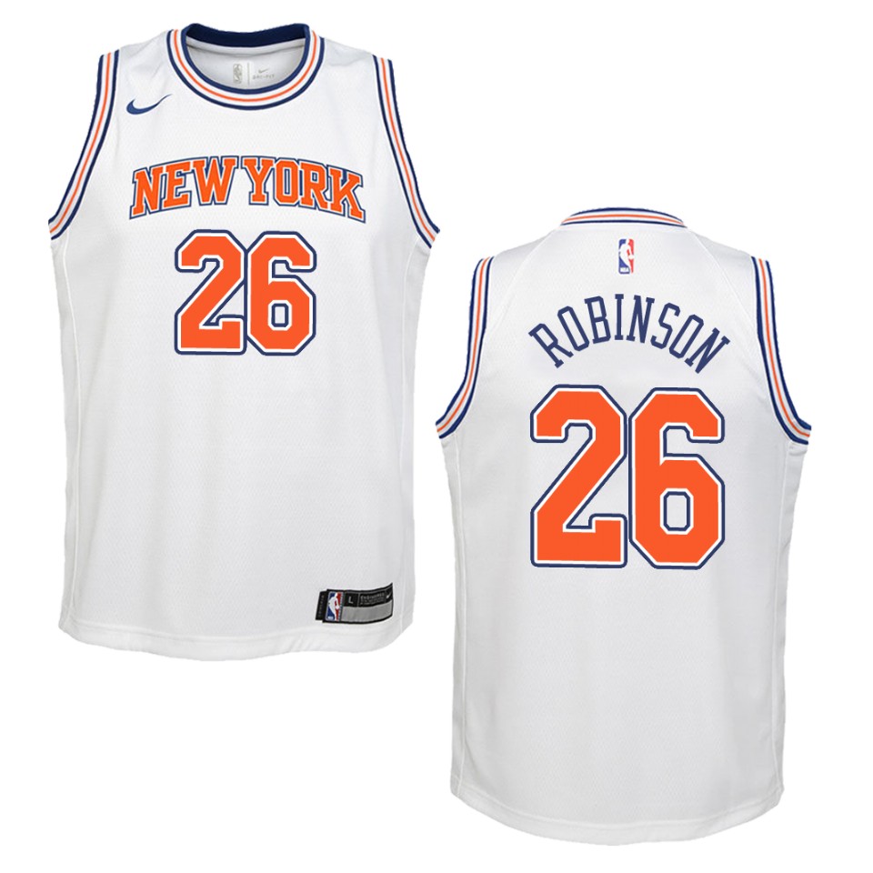 Youth New York Knicks #26 Mitchell Robinson Statement Swingman Basketball Jersey - White