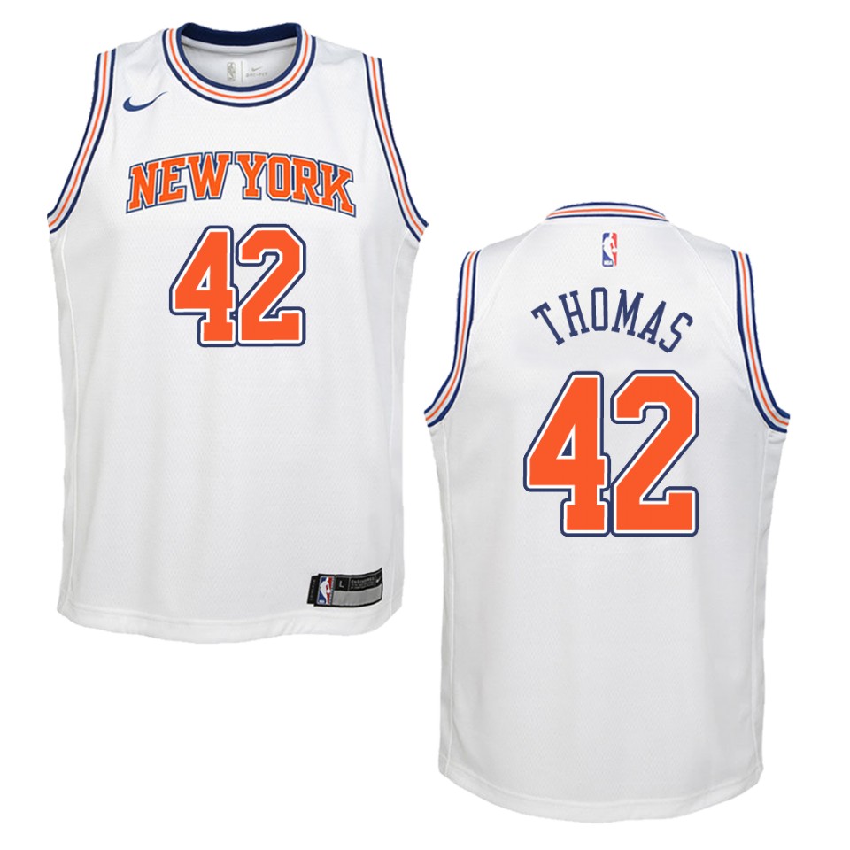 Youth New York Knicks #42 Lance Thomas Statement Swingman Basketball Jersey - White