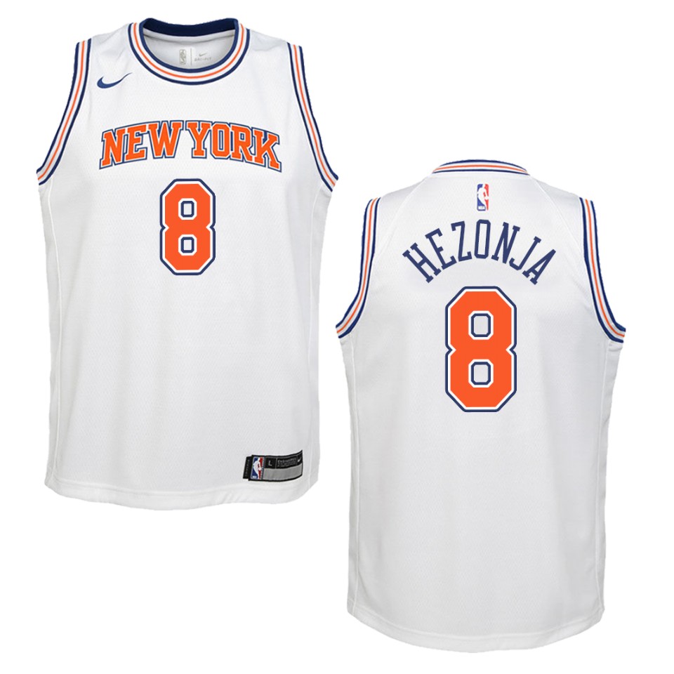 Youth New York Knicks #8 Mario Hezonja Statement Swingman Basketball Jersey - White