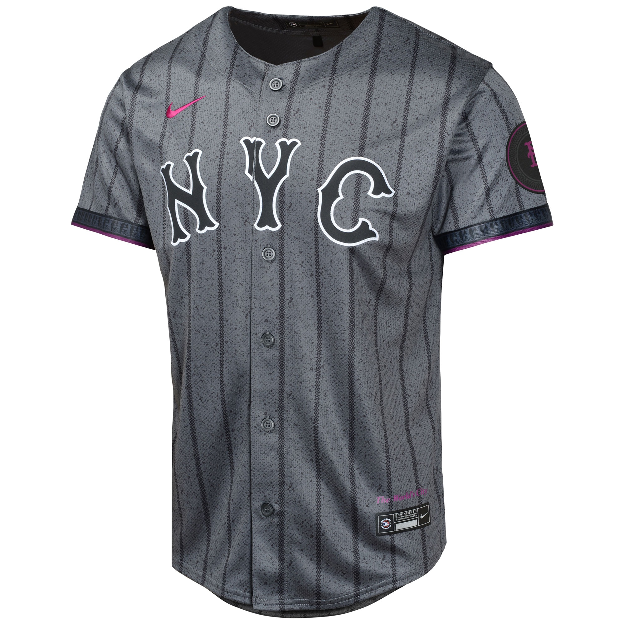 Alternative view of Youth New York Mets Pete Alonso Graphite 2024 City Connect Limited Player Baseball Jersey 