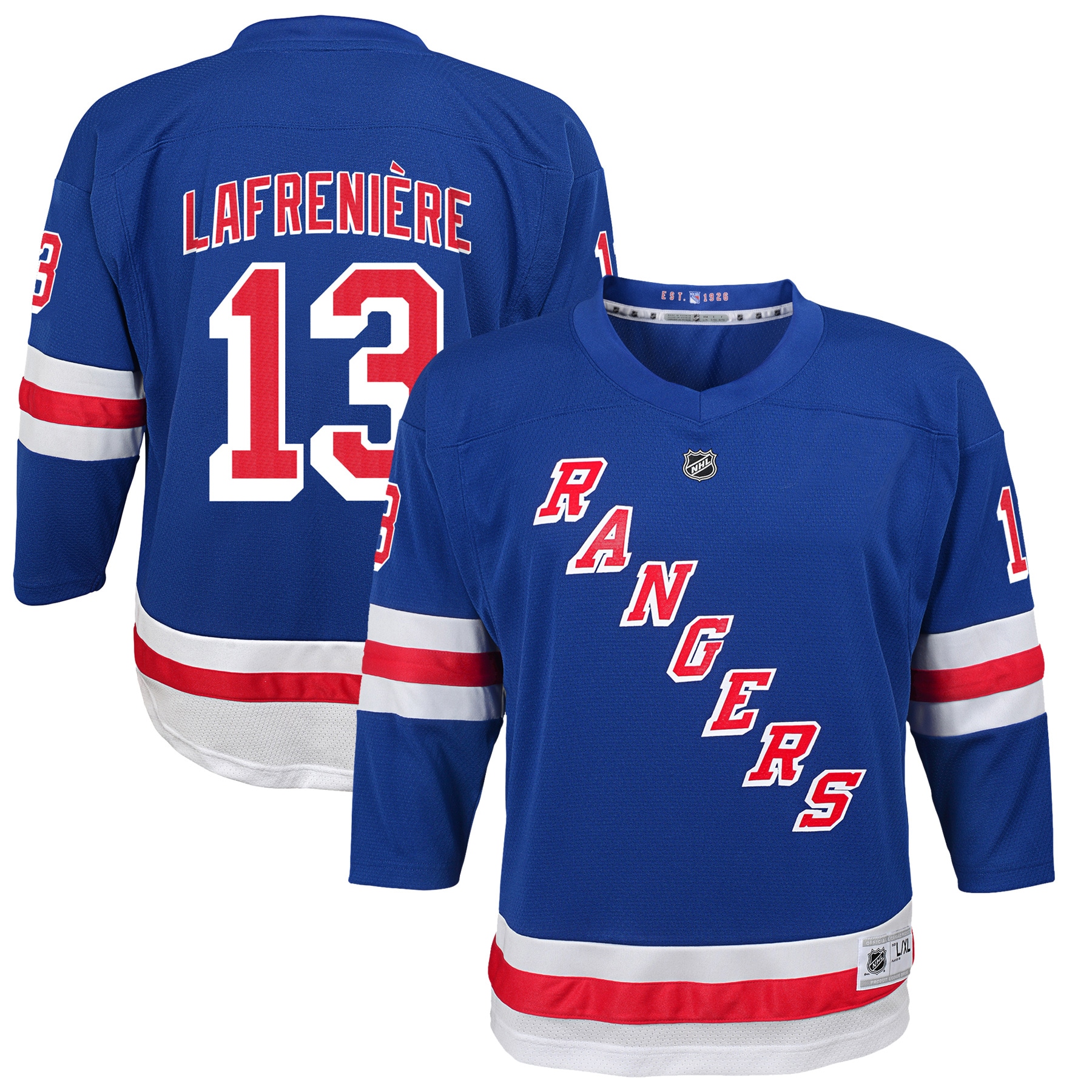 Youth New York Rangers Alexis Lafreniere Blue Home Player Hockey Jersey - JS399 