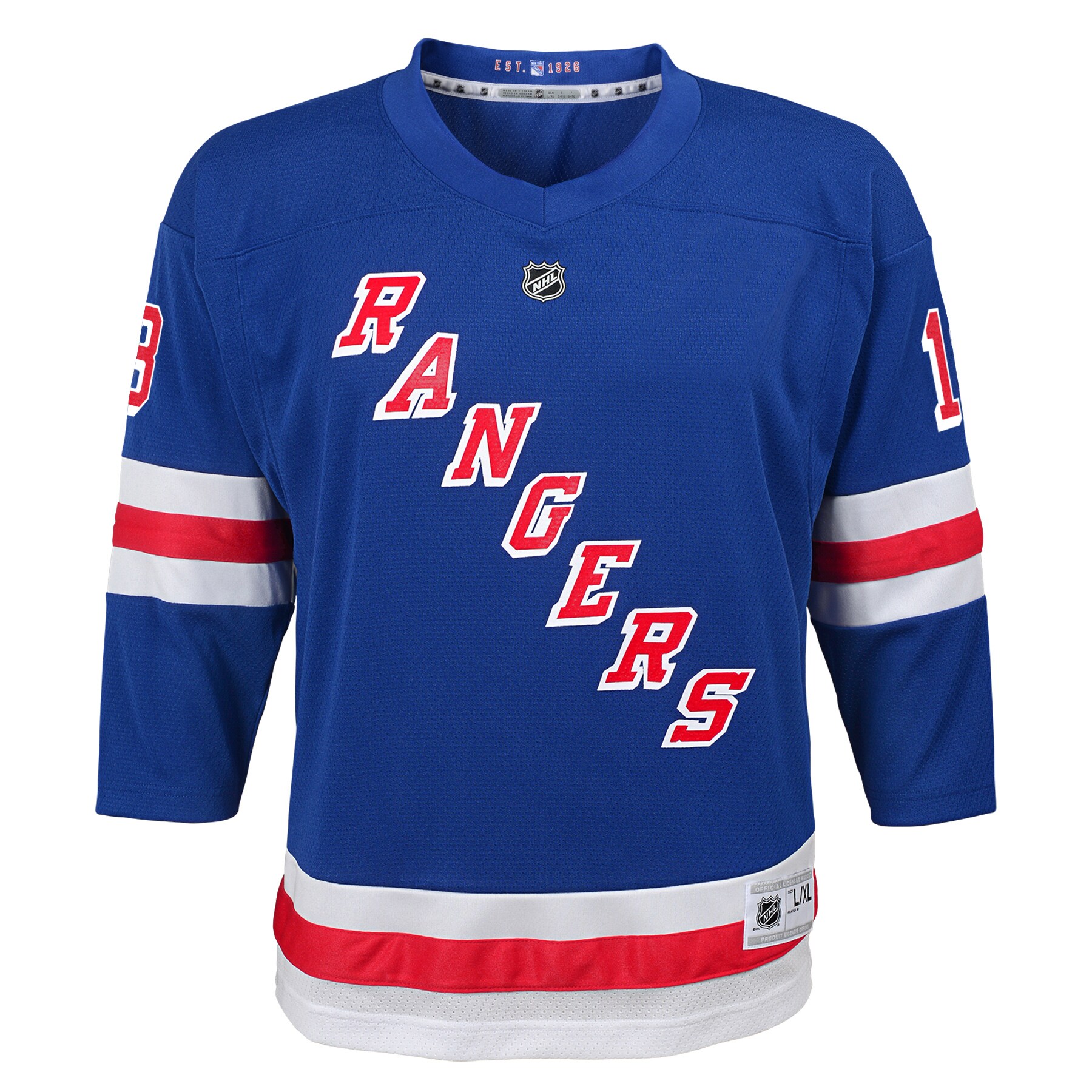 Alternative view of Youth New York Rangers Alexis Lafreniere Blue Home Player Hockey Jersey - JS399 