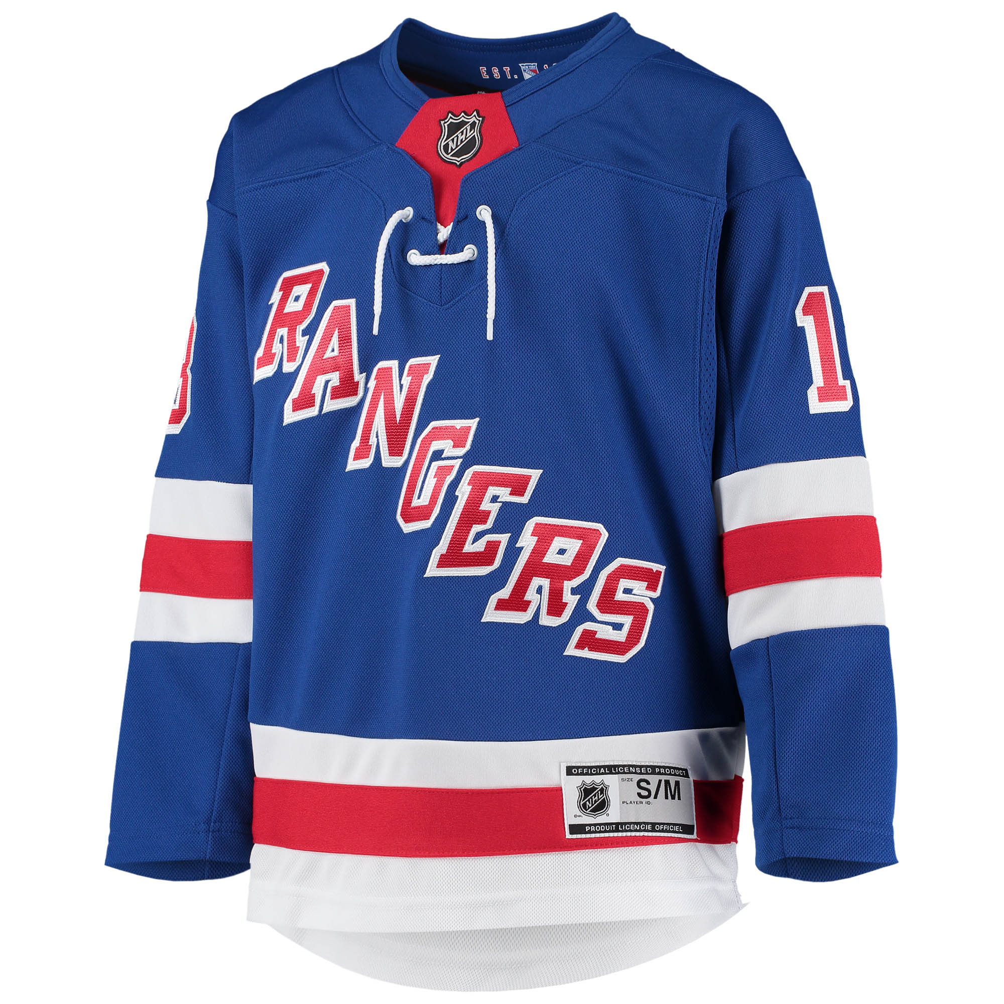 Alternative view of Youth New York Rangers Alexis Lafreniere Blue Home Premier Player Hockey Jersey - JS361 