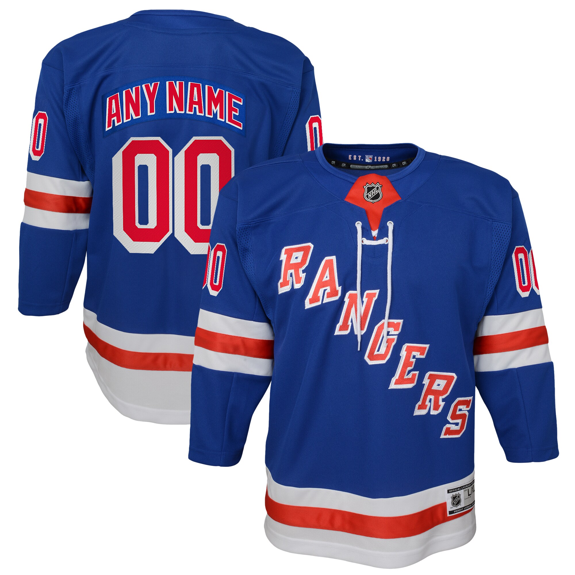 Youth New York Rangers Blue Home Premier Custom Hockey Jersey - JS845 
