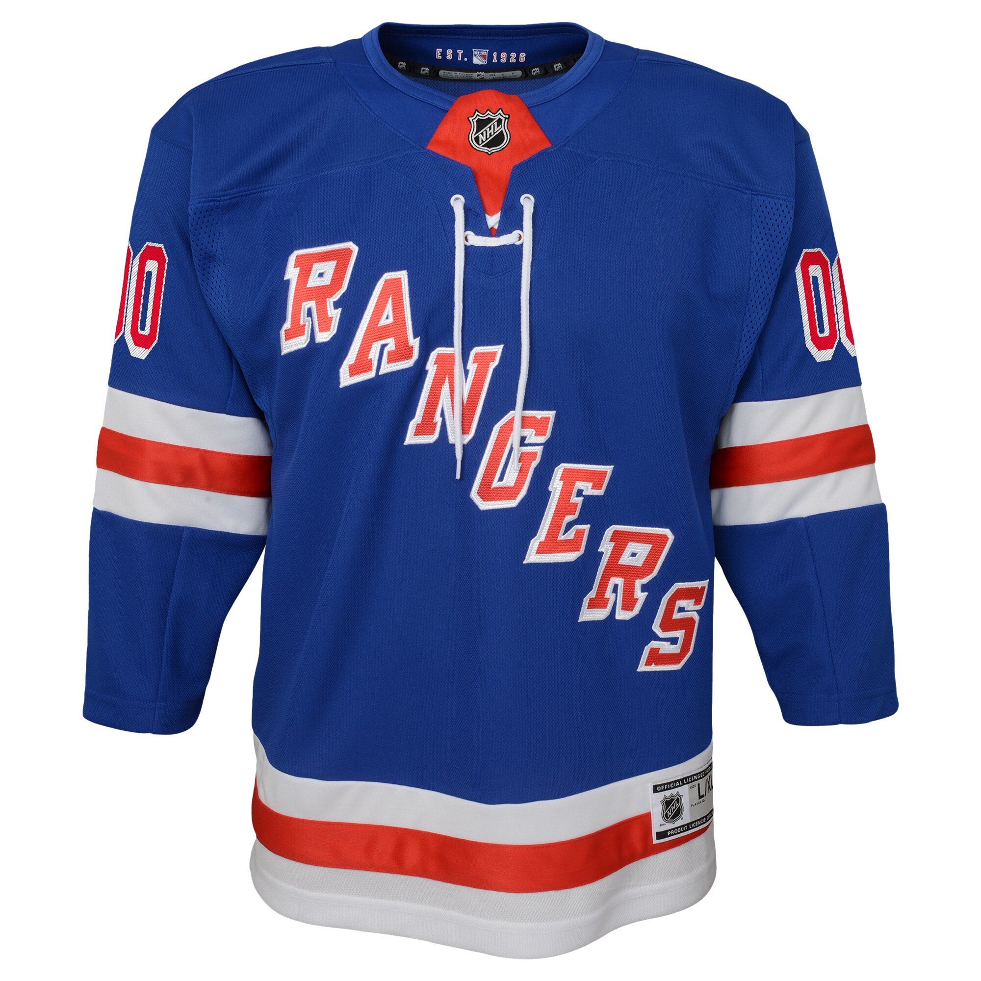 Alternative view of Youth New York Rangers Blue Home Premier Custom Hockey Jersey - JS845 