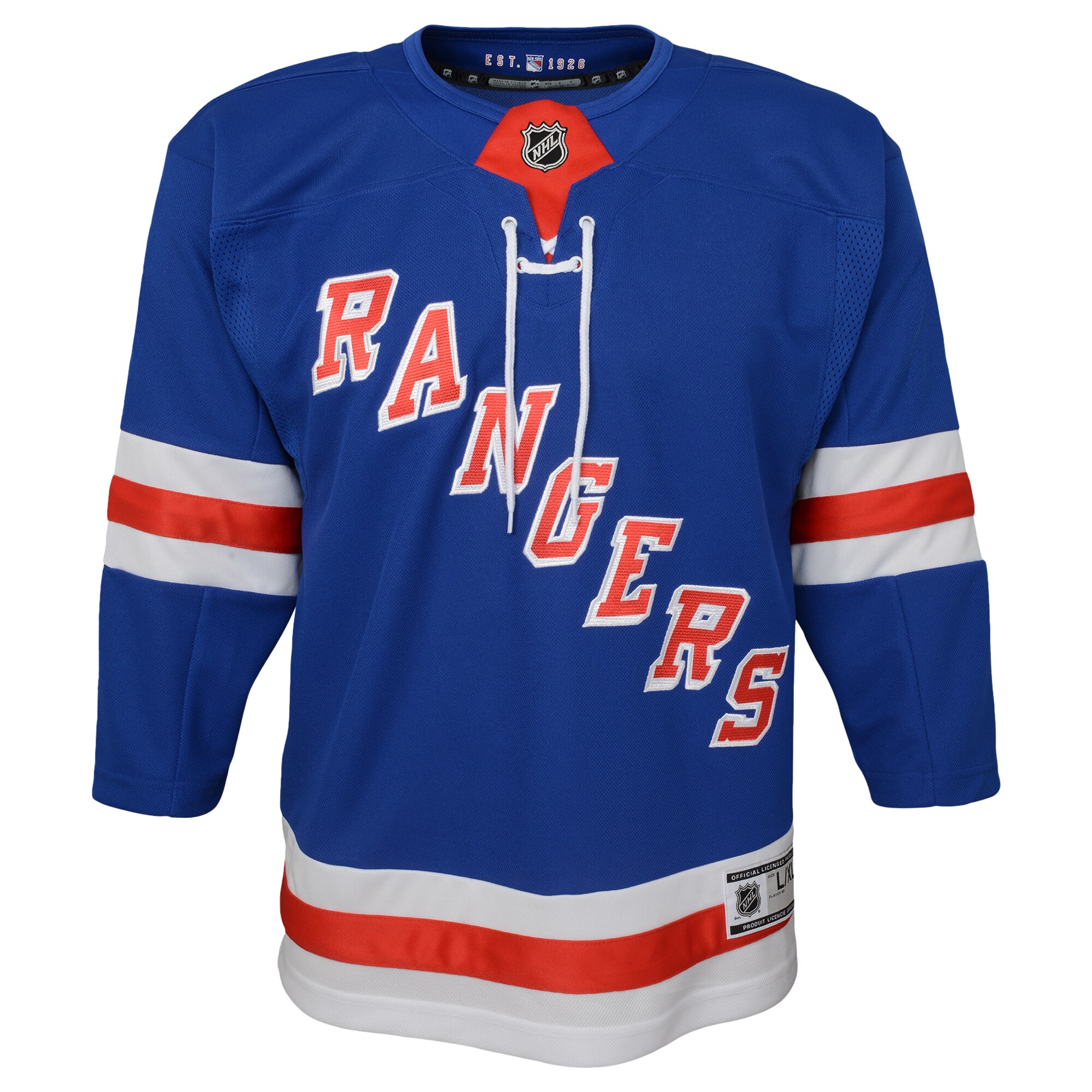 Alternative view of Youth New York Rangers Blue Home Premier Hockey Jersey - JS328 