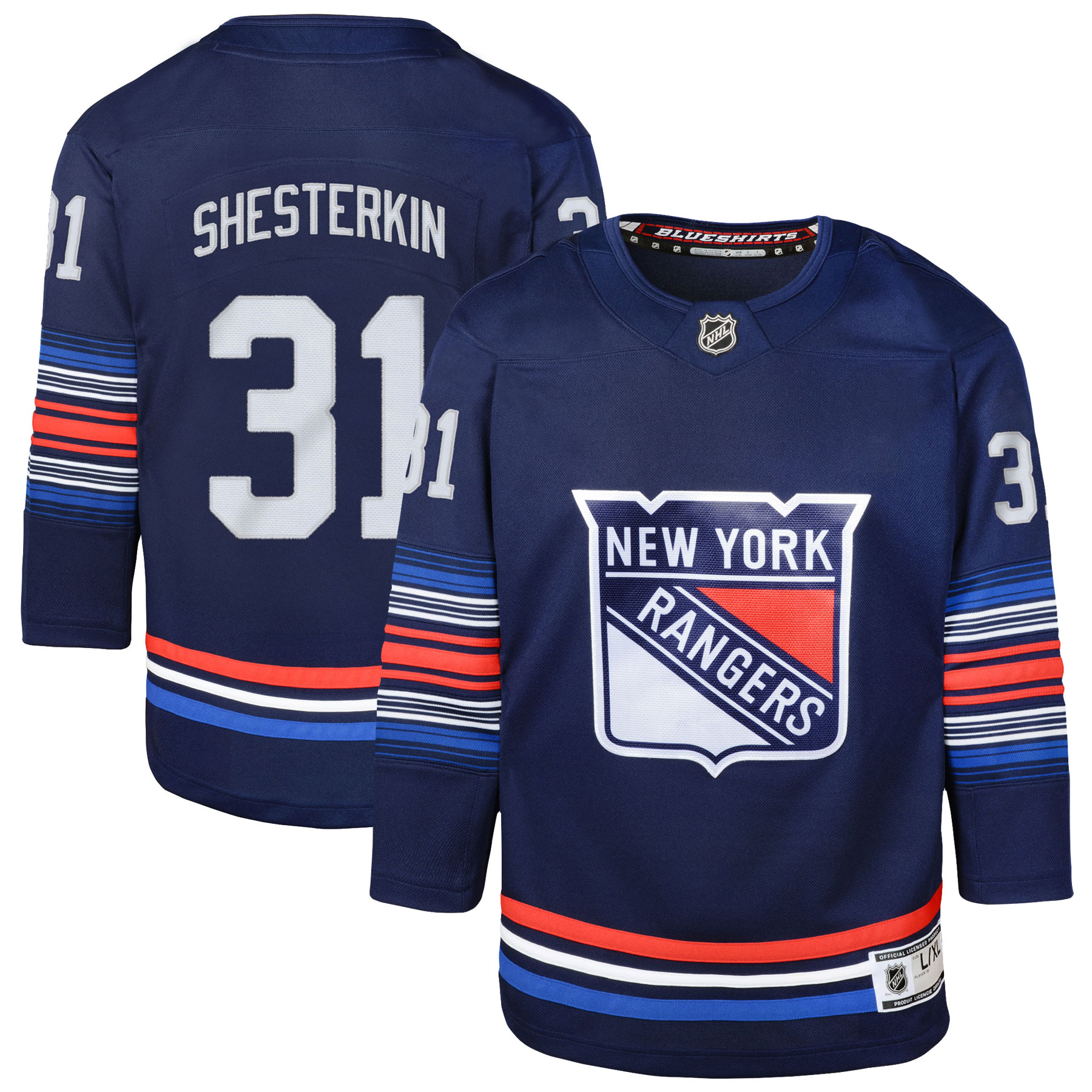 Youth New York Rangers Igor Shesterkin Navy Alternate Premier Player Hockey Jersey - JS359 
