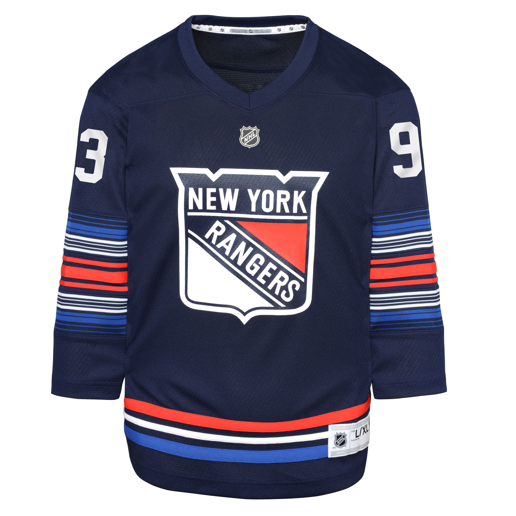 Alternative view of Youth New York Rangers Mika Zibanejad Navy Alternate Player Hockey Jersey - JS747 