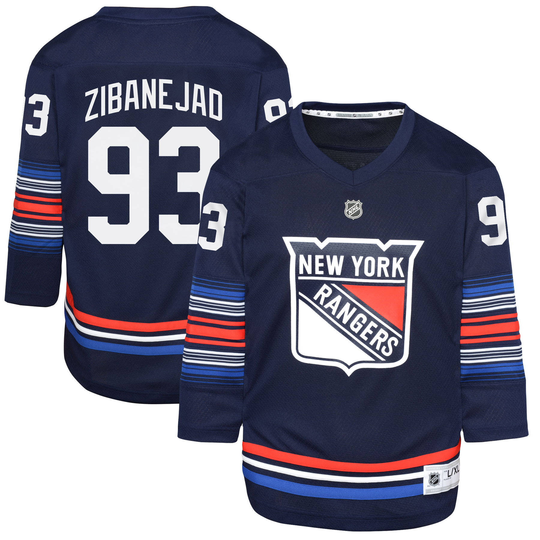 Youth New York Rangers Mika Zibanejad Navy Alternate Player Hockey Jersey - JS747 