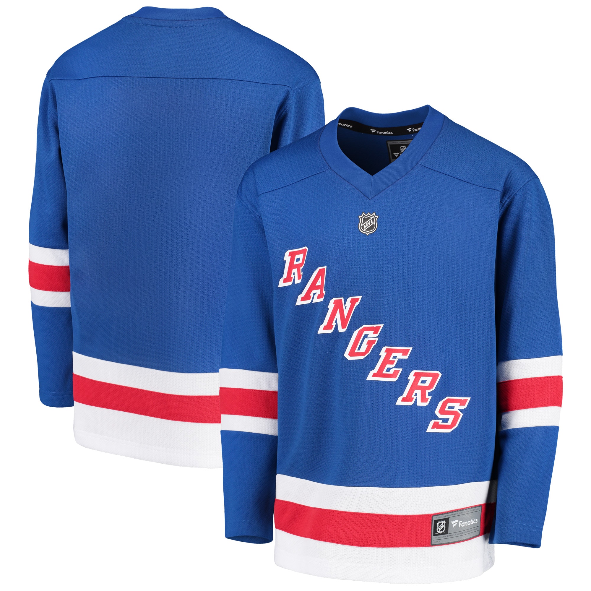 Youth New York Rangers Royal Home Blank Hockey Jersey - JS611 