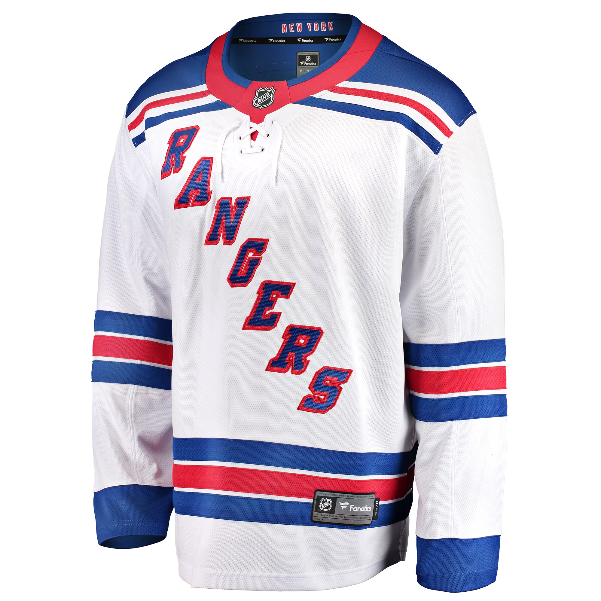 Alternative view of Youth New York Rangers White Away Breakaway Hockey Jersey - JS726 