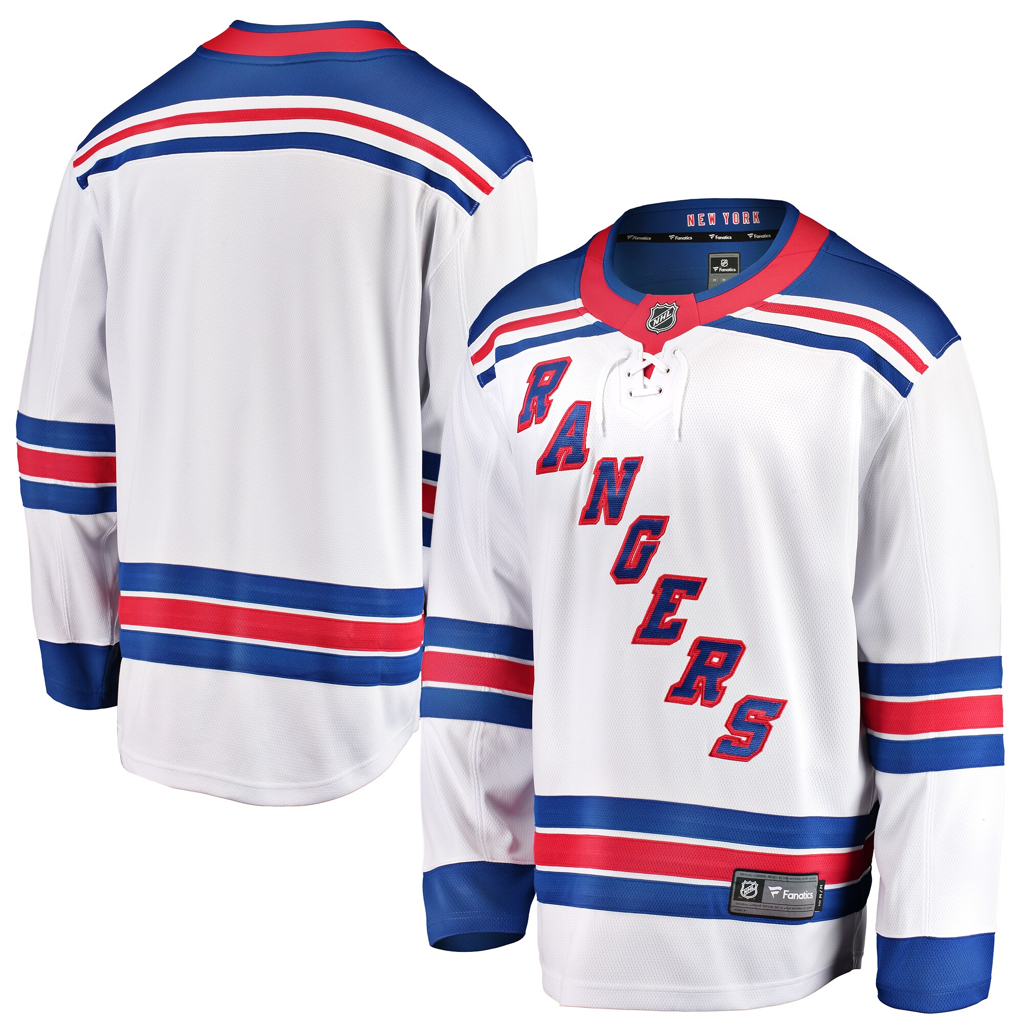 Youth New York Rangers White Away Breakaway Hockey Jersey - JS726 