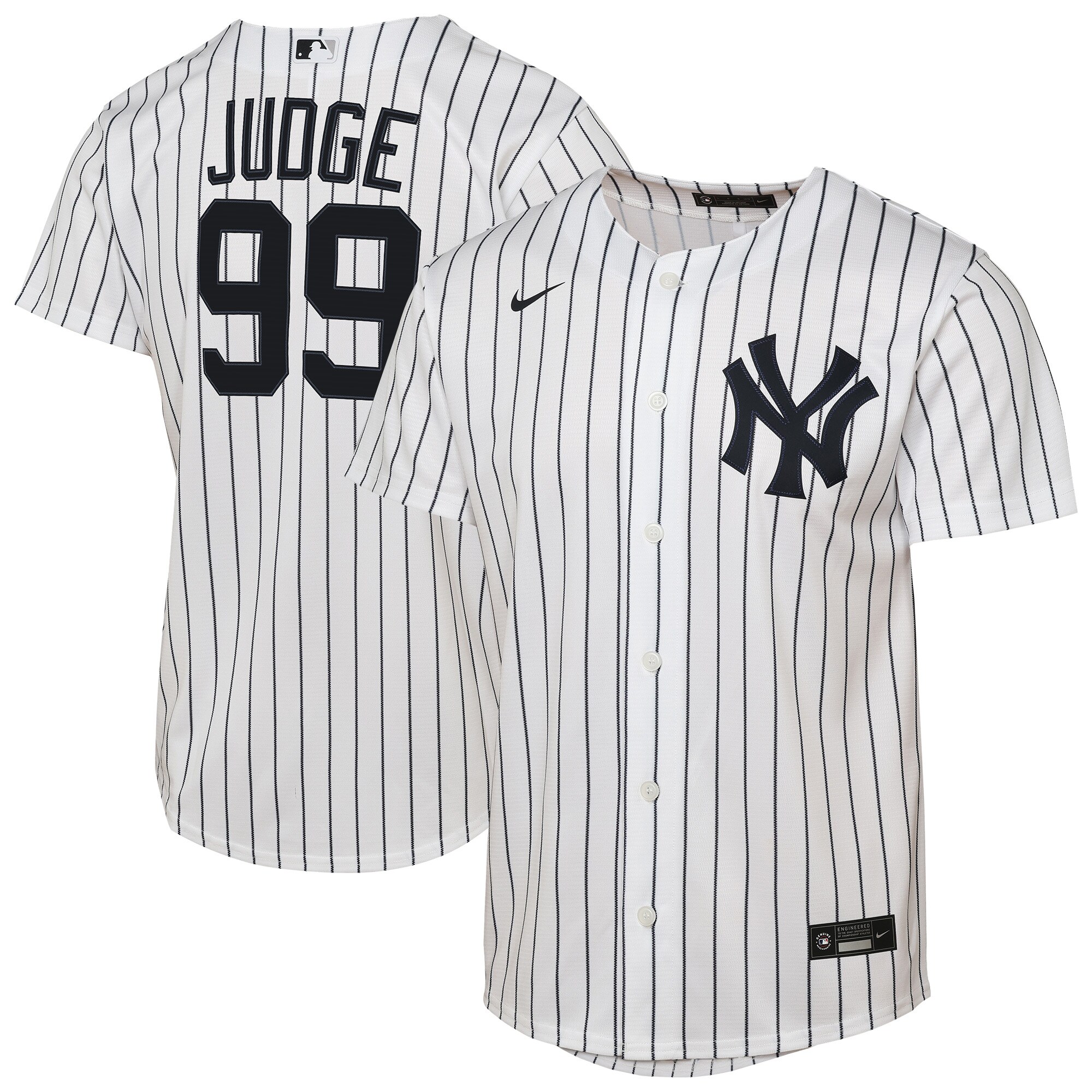 Youth New York Yankees Aaron Judge White Home Player Baseball Jersey 