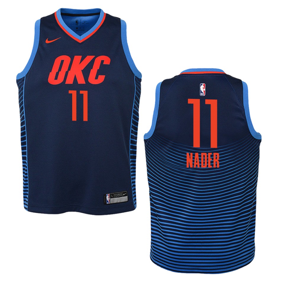 Youth Oklahoma City Thunder #11 Abdel Nader Statement Swingman Basketball Jersey - Navy