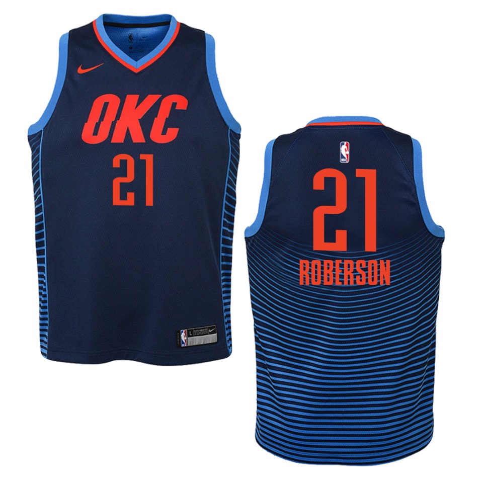 Youth Oklahoma City Thunder #21 Andre Roberson Statement Swingman Basketball Jersey - Navy