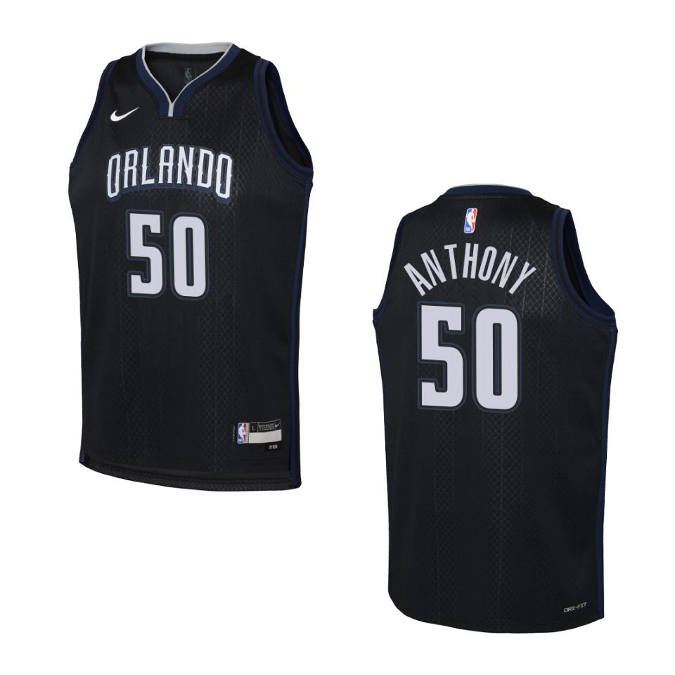 Youth Orlando Magic 2022-23 City Edition Cole Anthony Black Basketball Jersey