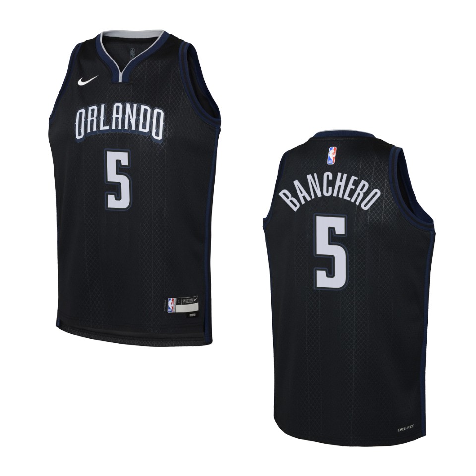 Youth Orlando Magic 2022-23 City Edition Paolo Banchero Black Basketball Jersey