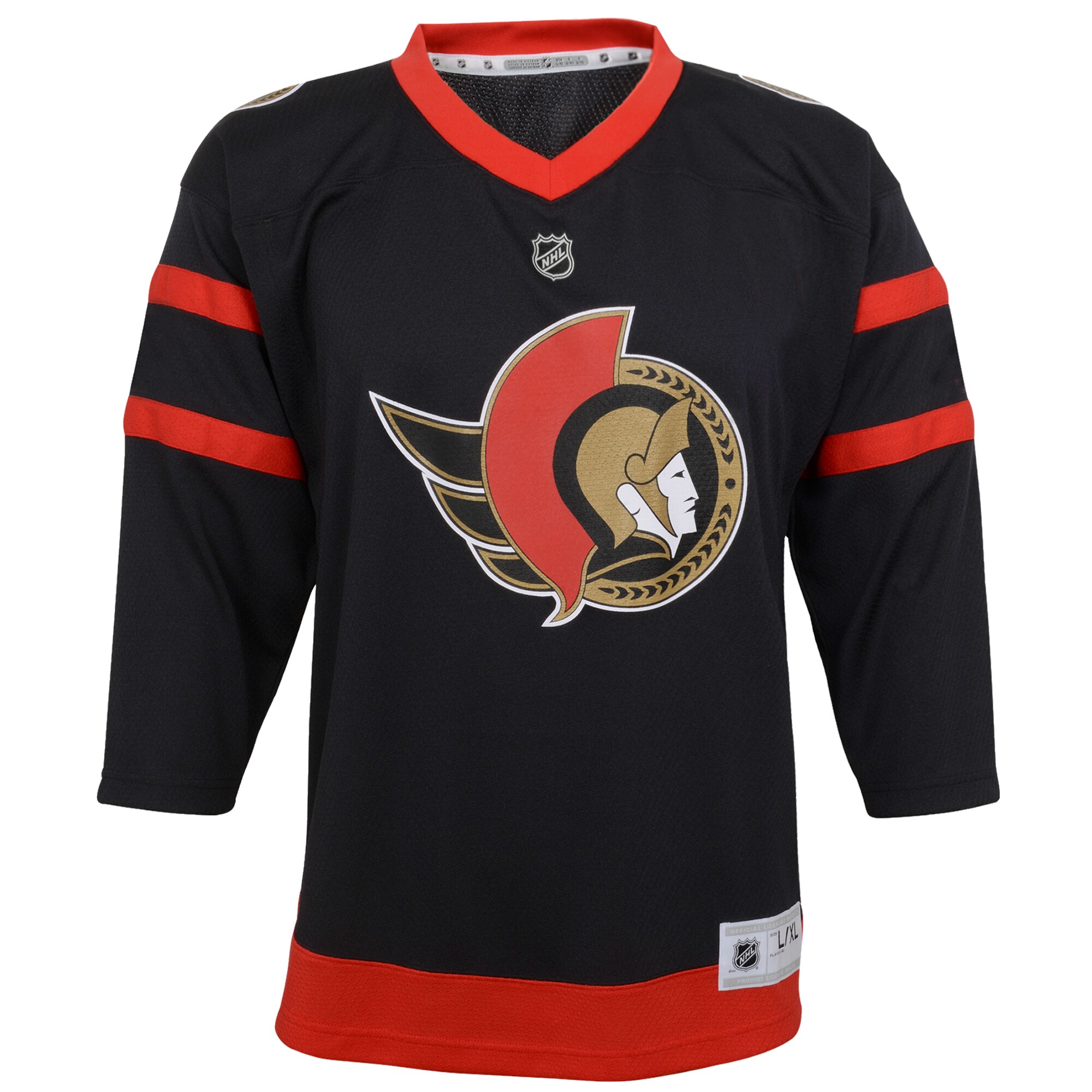 Alternative view of Youth Ottawa Senators Black Home Blank Hockey Jersey - JS469 