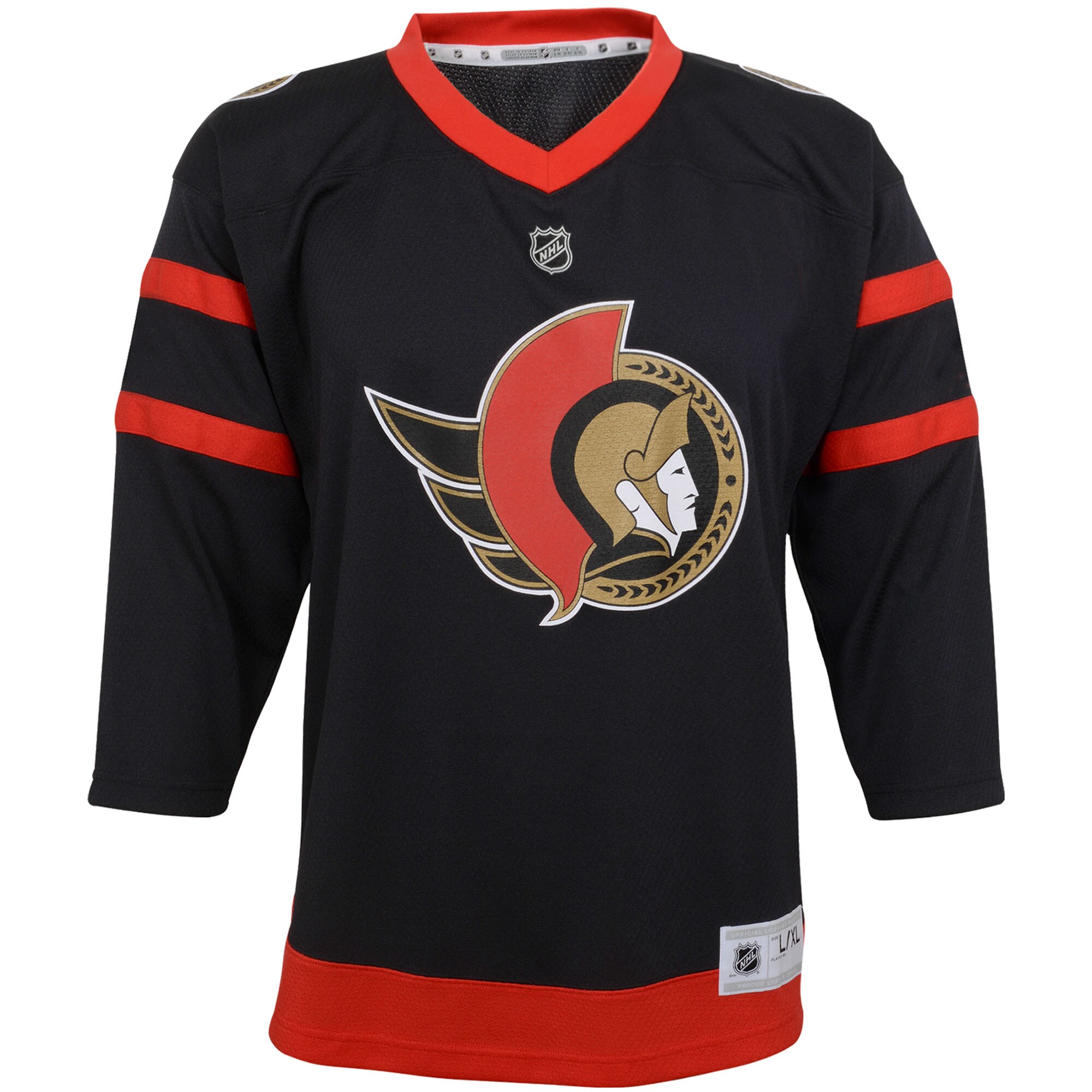 Alternative view of Youth Ottawa Senators Black Home Custom Hockey Jersey - JS283 