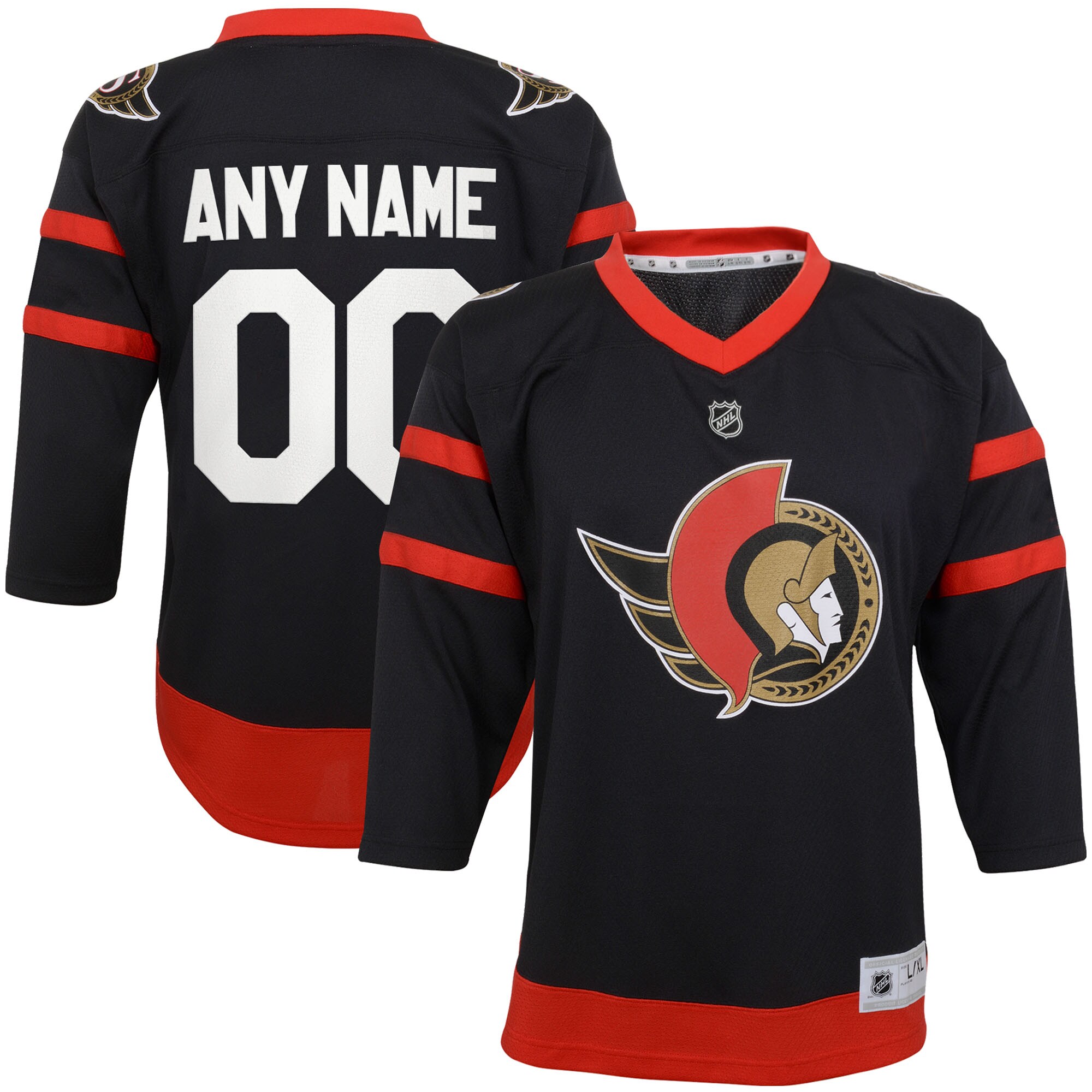 Youth Ottawa Senators Black Home Custom Hockey Jersey - JS283 
