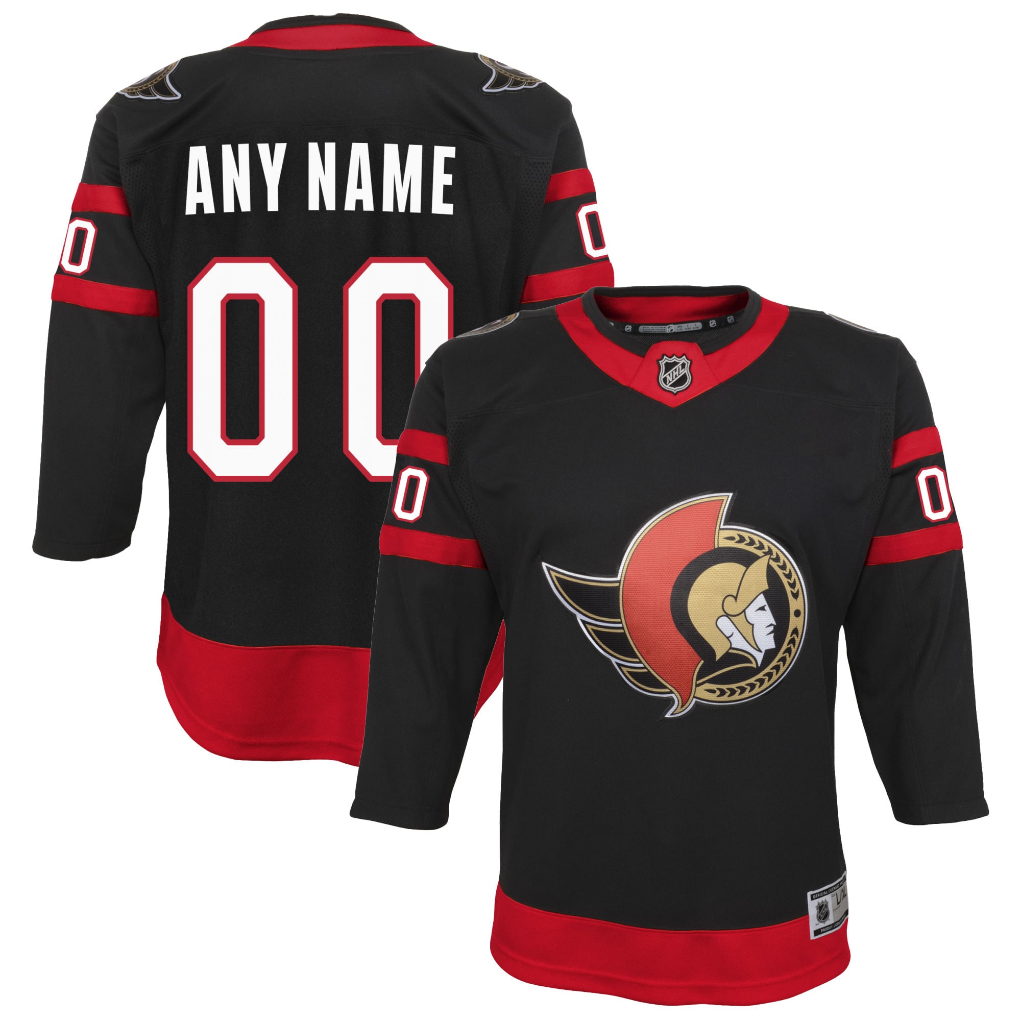 Youth Ottawa Senators Black Home Custom Premier Hockey Jersey - JS149 
