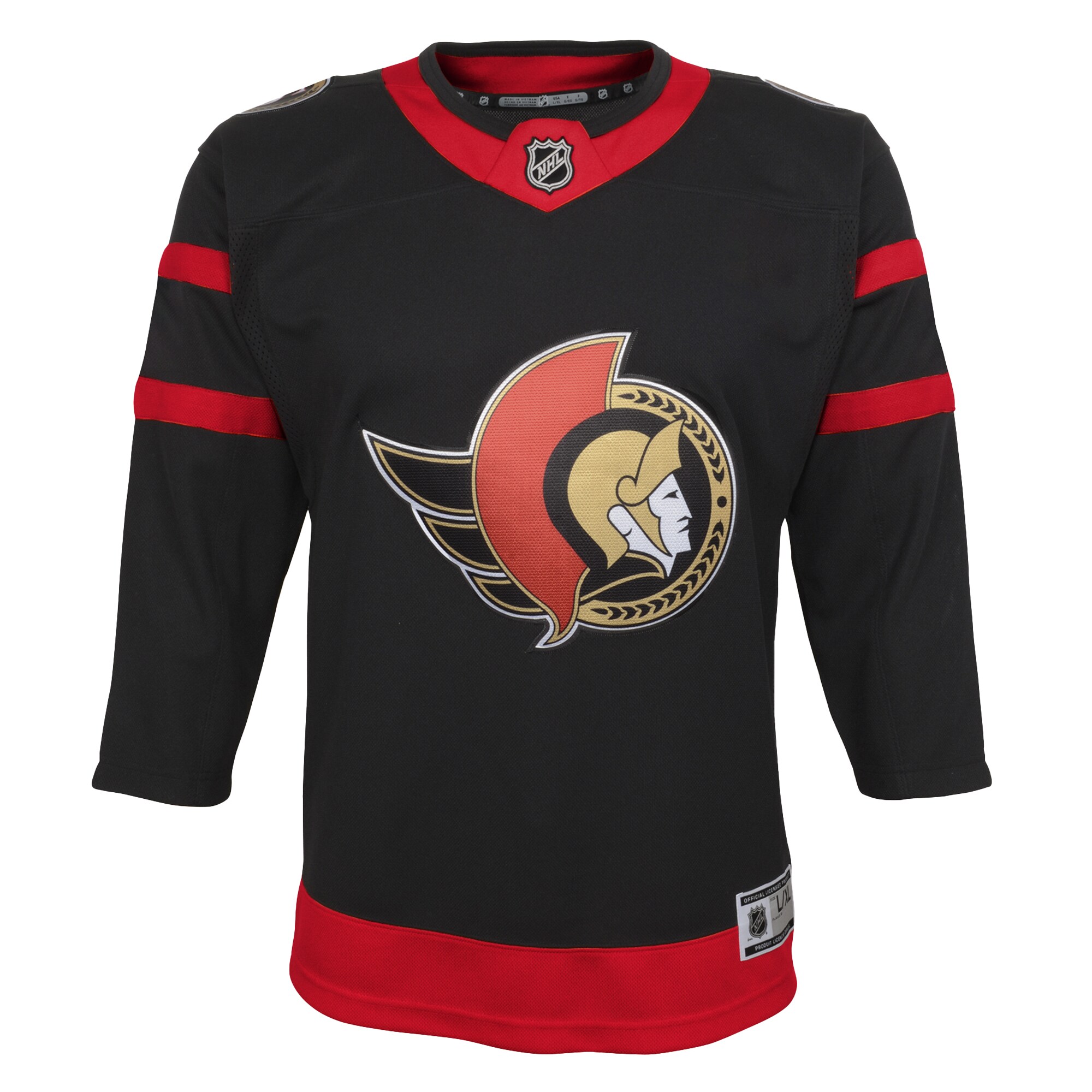 Alternative view of Youth Ottawa Senators Black Home Premier Hockey Jersey - JS855 