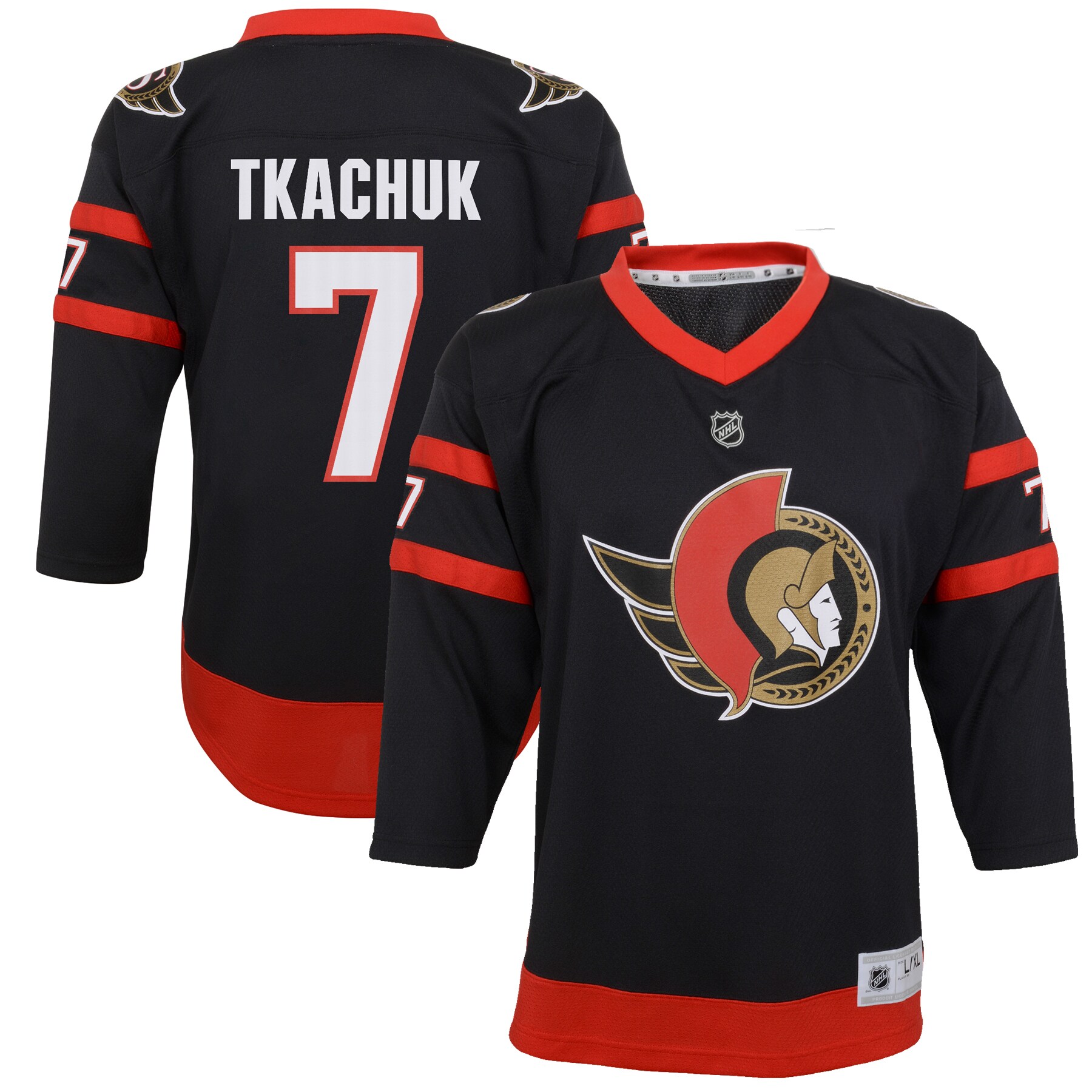 Youth Ottawa Senators Brady Tkachuk Black 2020/21 Home Player Hockey Jersey - JS527 