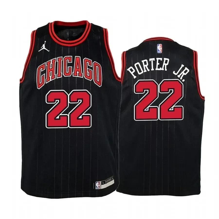 Youth Otto Porter Jr. Chicago Bulls Black Statet Basketball Jersey Jumpman - JS399 