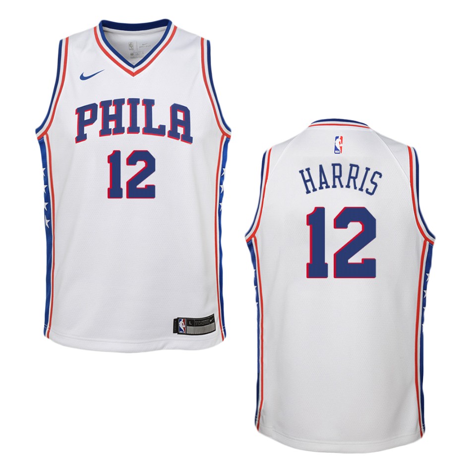 Youth Philadelphia 76ers #12 Tobias Harris Association Swingman Basketball Jersey - White